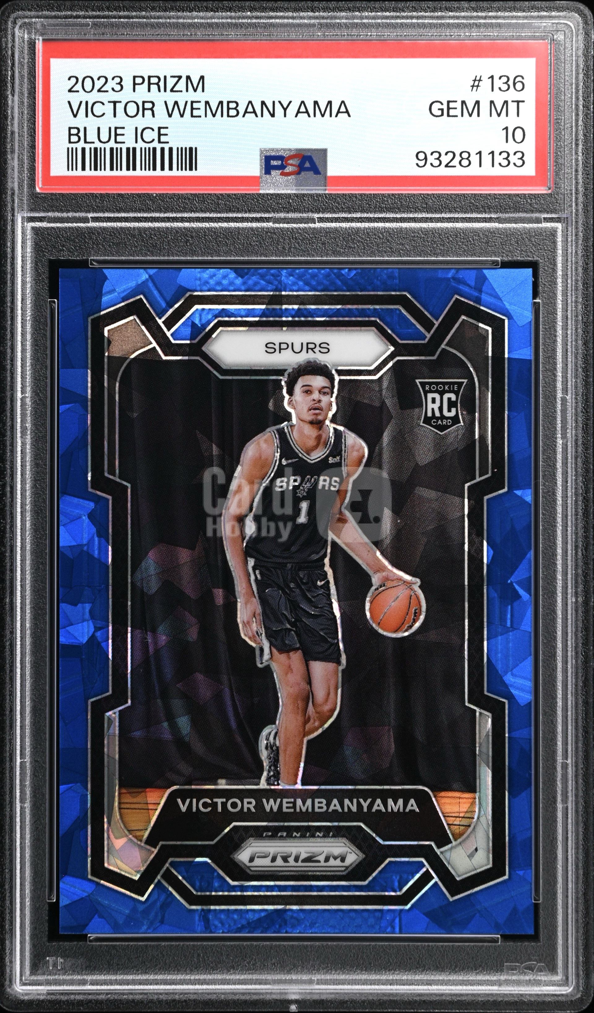 2023-24 Panini Prizm Victor Wembanyama RC 新秀 马刺 维克托 文班亚马 斑马 蓝折 蓝碎冰 002/125编 psa10分 最正的碎冰折 总决赛了 nndd