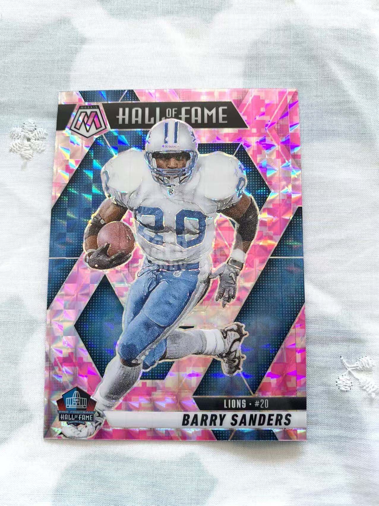 2025 Panini Prizm Barry Sanders PZ 橄榄球 NFL 雄狮 巴里 桑德斯 粉马赛克折 樱花折 折射 飒飒