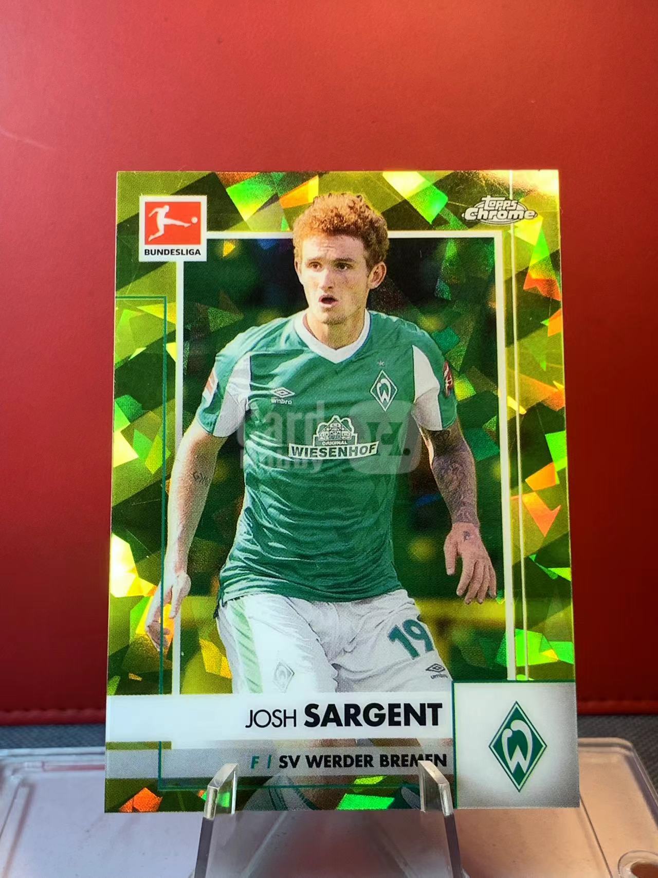 (詹叔代拍)2021 topps chrome josh sargent 德甲 云达不来梅 萨金特 金碎冰折 蓝宝石 80/99编 顺丰寄付 泰山