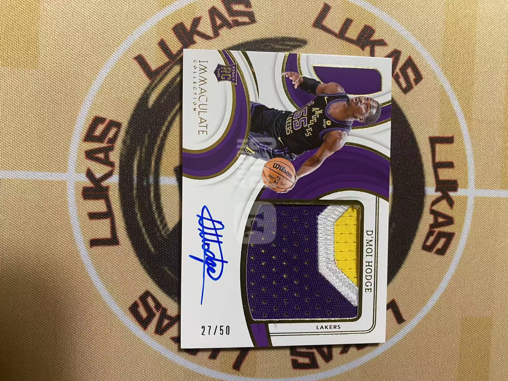 2023-24 Panini Immaculate D'Moi Hodge 撸卡厮 Lukas 德莫伊 霍奇 爱咪咪 湖人新秀 patch 球衣 签字卡 新秀签 卡签 rpa 27/50(春风)