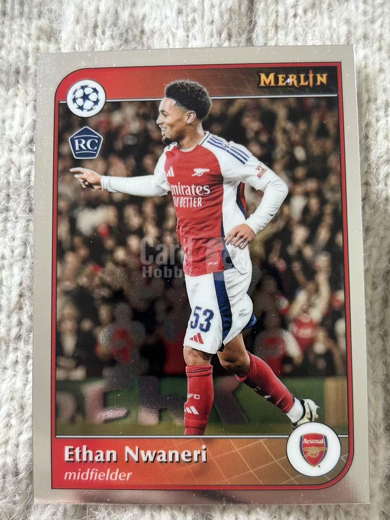 2024 Topps Merlin 梅林 Ethan Nwaneri 欧冠 - 伊桑・恩瓦内里 - 阿森纳 RC 新秀中场,天赋出众,推进能力强,枪手未来新星,凑套必备