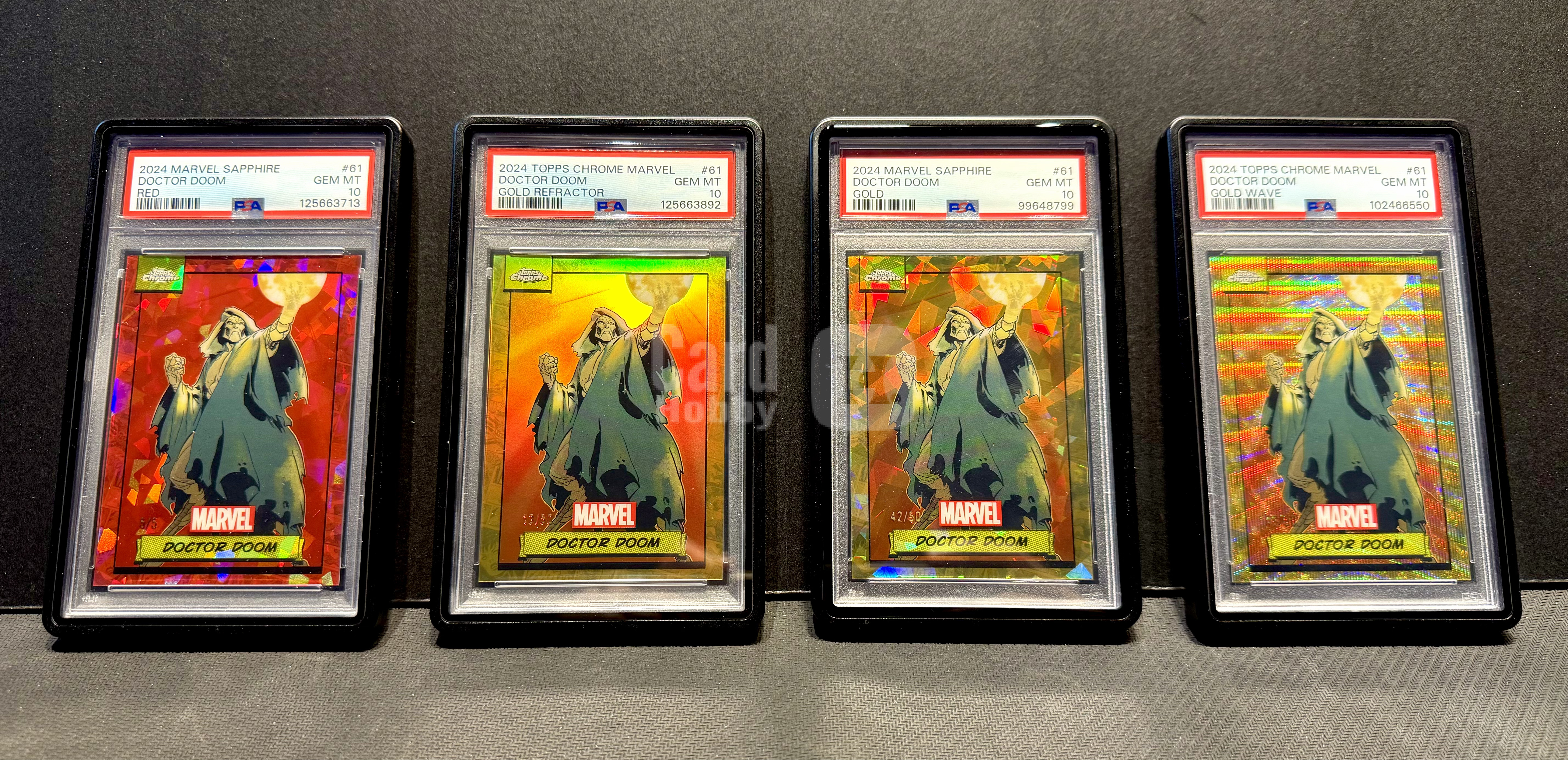 2024 topps chrome marvel 漫威 元年 毁灭博士 杜姆博士 doctor doom x战警 神奇四侠 复仇者联盟 折射 psa10 /50 /5 蓝宝石 正金 碎冰 打包或单出