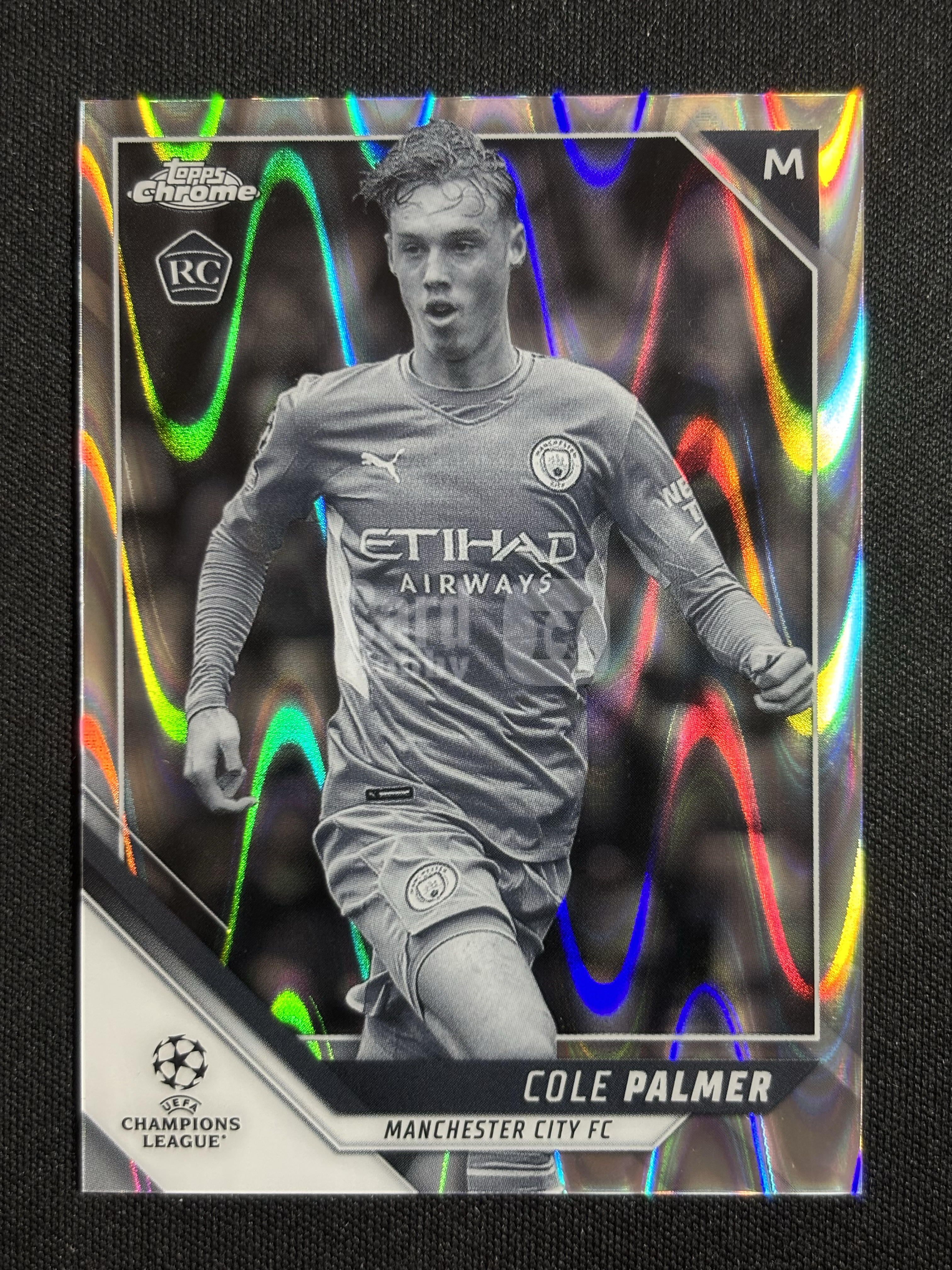 2021-22 Topps Chrome Cole Palmer RC 「墨色拍卖」欧战TC 曼城 新秀 科尔 帕尔默 变形虫折 切尔西 卡品如图 BCML