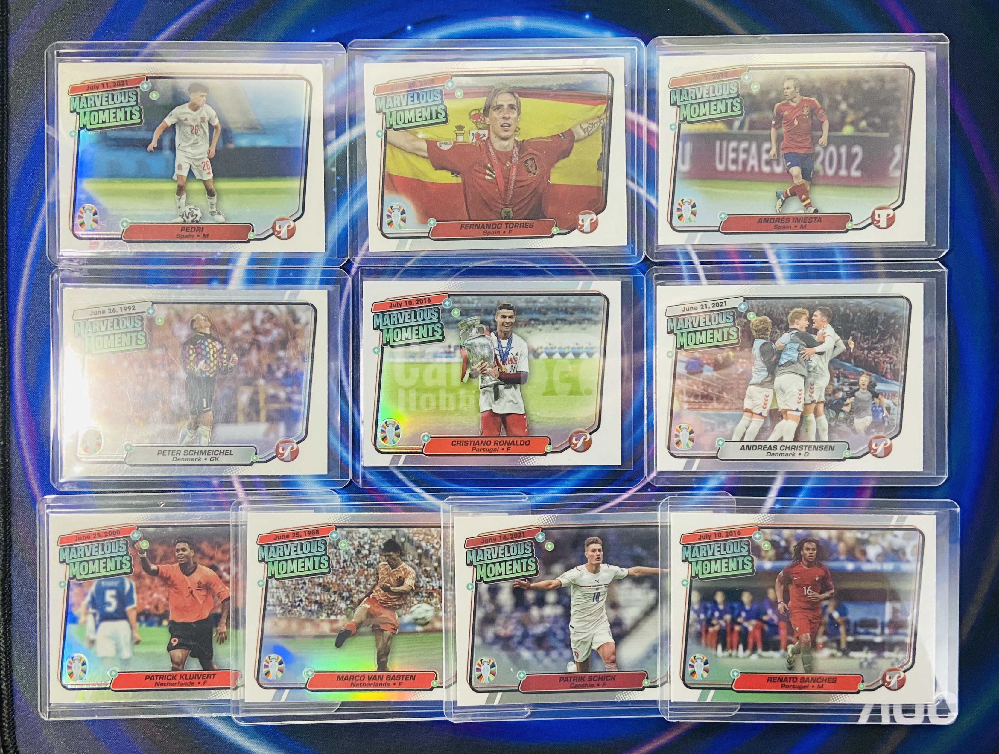 2023 Topps Pristine Cristiano Ronaldo 欧洲杯 元年 太古 全套 10张 非凡时刻特卡 C罗 伊涅斯塔 佩德里 托雷斯 范巴斯滕 舒梅切尔等 银折 打包 万卡-双双