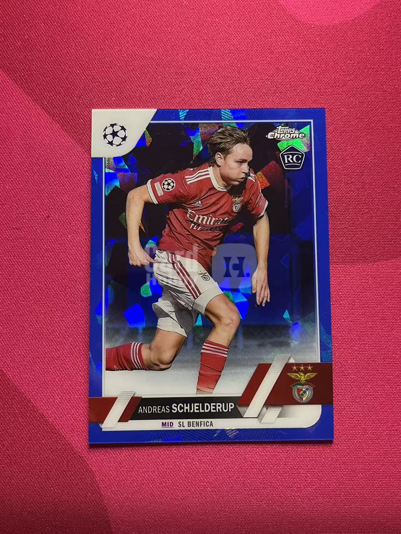 2023 Topps Chrome Andreas Schjelderup #170 安德烈亚斯 谢尔德鲁普 RC 豪门猎物 欧冠 折射 蓝宝石 蓝碎冰折 A879