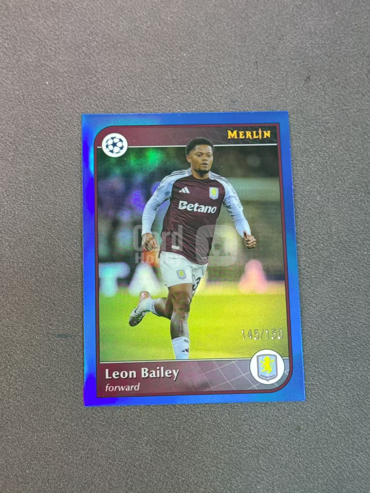 2025 Topps Merlin Leon Bailey 梅林 勒沃库森 阿斯顿维拉 利昂 贝利 蓝折 /150编