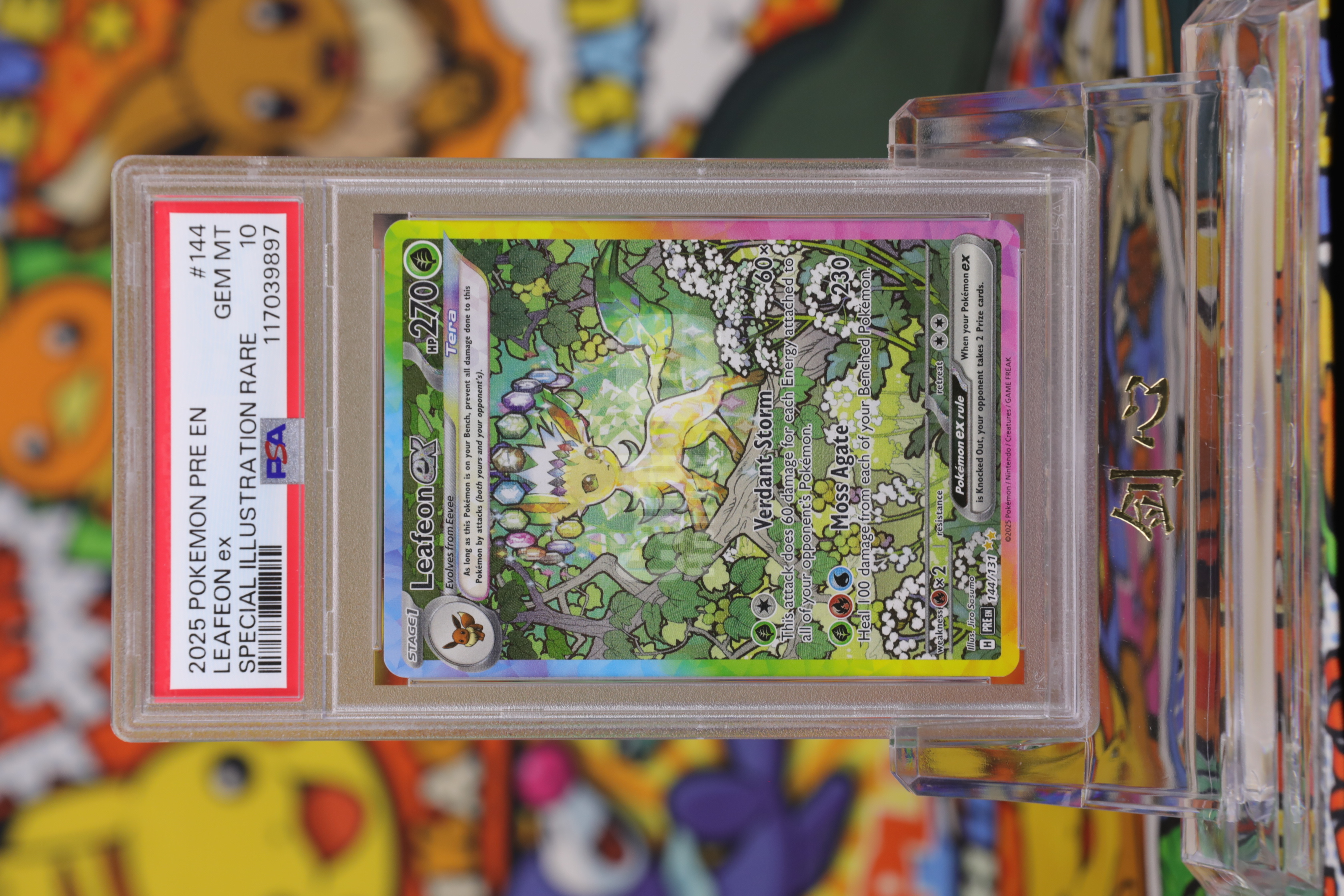 2025 Pokemon TCG 苏醒传说 叶伊布 en PRE 美版 special illustration #144 PSA10 卡品如图 《剑心代卖》 JXDM