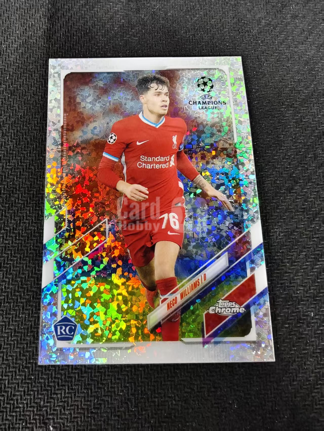 【可合并,不累计】 2021 Topps Chrome Neco Williams RC 内科 威廉姆斯 新秀 利物浦 欧冠 碎花折 碎点折 划痕 边角瑕疵 #94