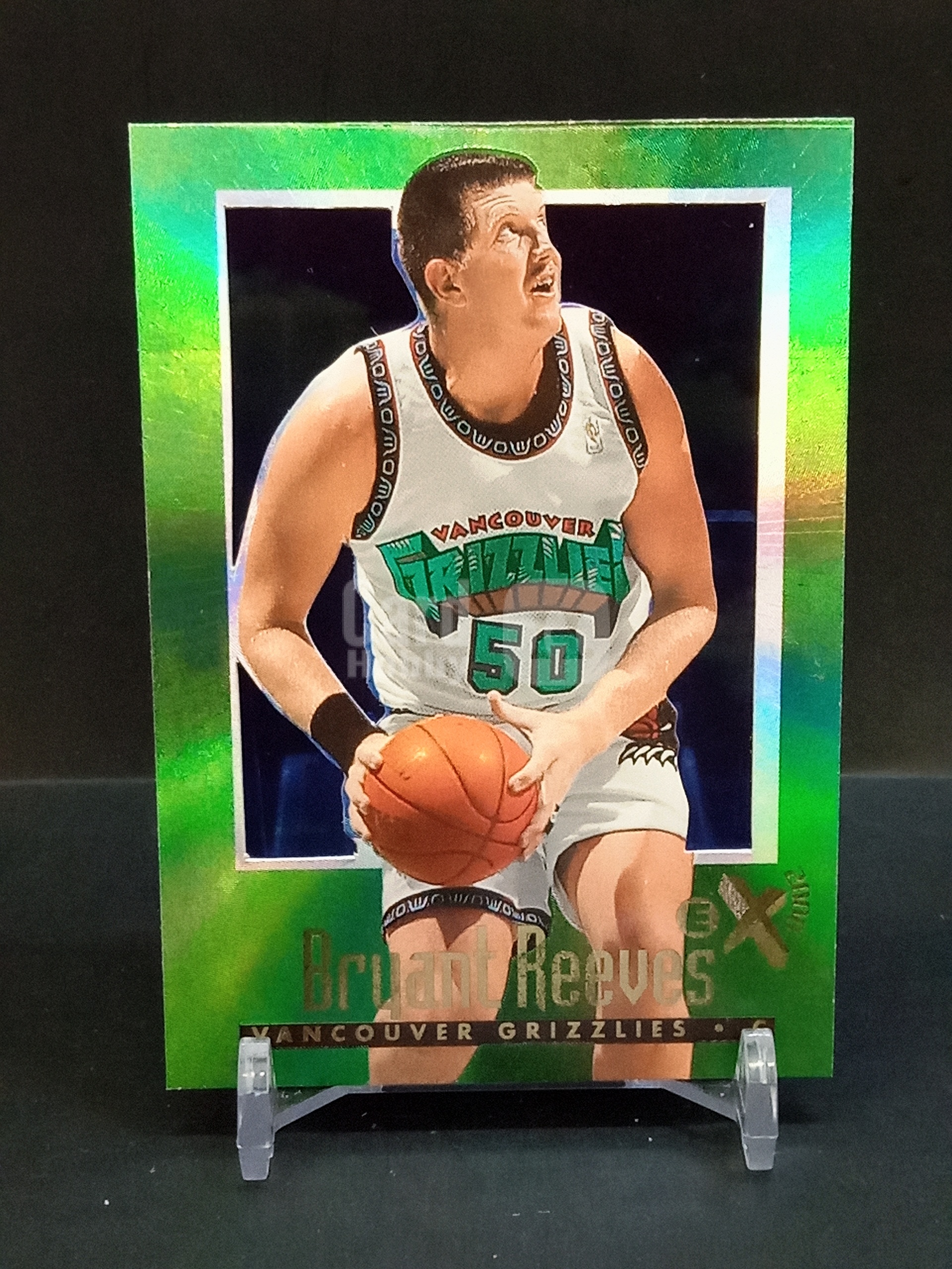 【DC拍卖】9.29小科比 `1996-97 Skybox E-X2000 #77 Bryant Reeves 布莱恩特里夫斯 温哥华灰熊 绿渐变胶片折射老球星卡`