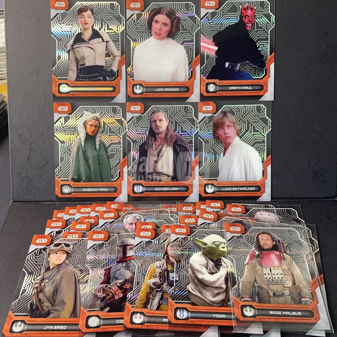 2025 Topps Star Wars 星球大战 卢卡 莱娅公主 奎刚金 阿索卡 达斯摩尔等 比例平行Lazer图案42张打包 Topps 星战影视HighTek全胶片系列