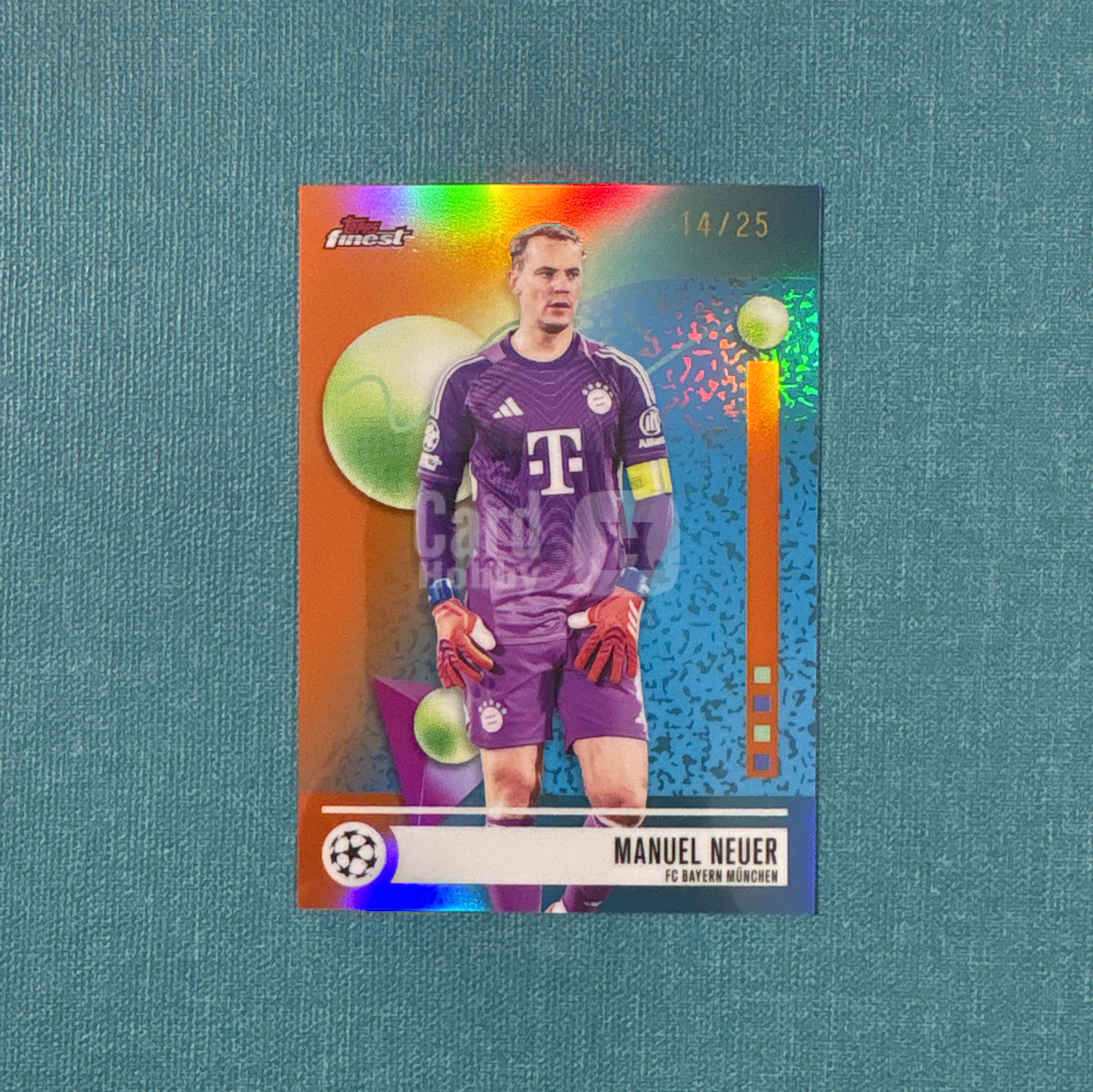2025-26 Topps Finest 欧战 Manuel Neuer 诺伊尔 14/25编 低编 橙折 拜仁慕尼黑 卡品如图 JBW