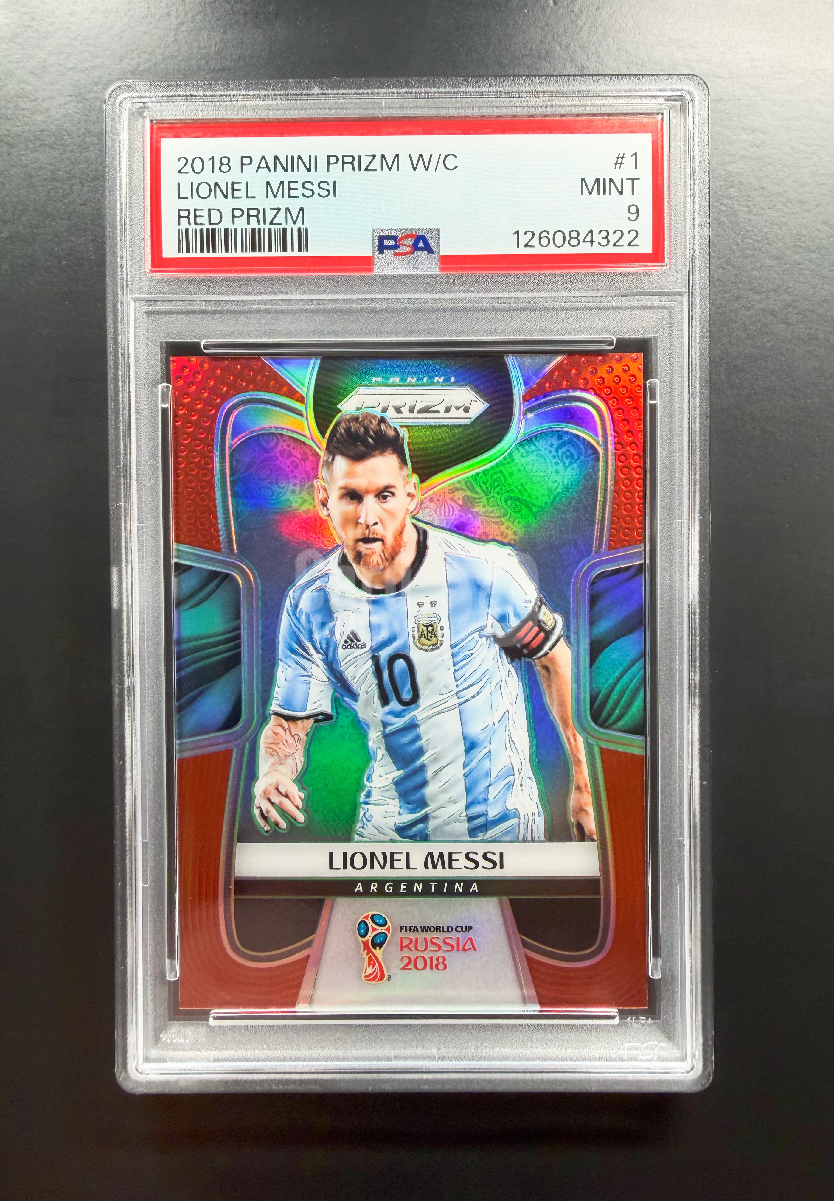 2018 Panini World Cup Prizm Lionel Messi 世界杯 梅西 /149编 红折 PSA9分 阿根廷 巴萨 巴塞罗那 FCB 迈阿密 大赛PZ 持续大涨 球王 江枫拍卖