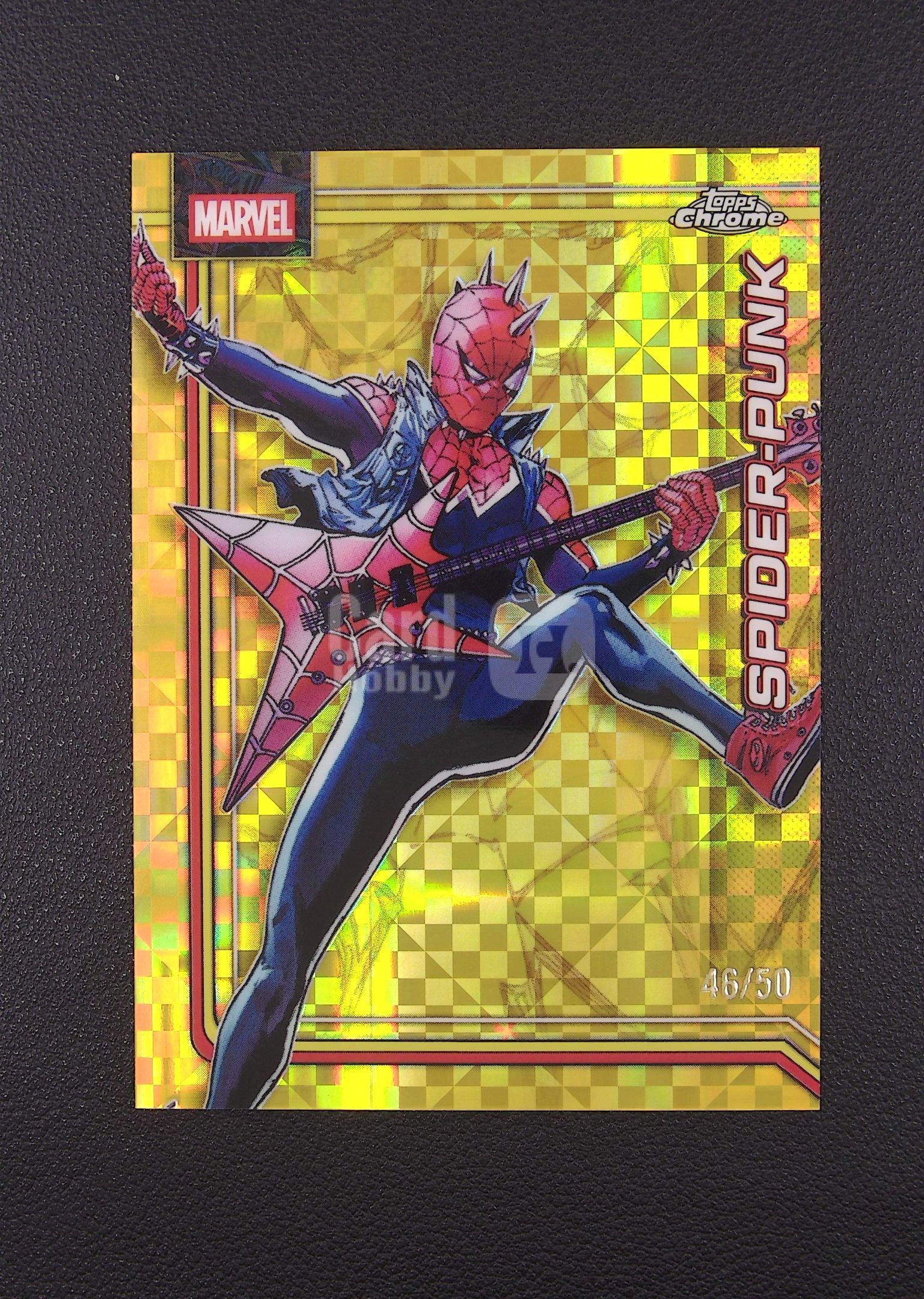 2026 Topps Chrome Spider-Punk 蜘蛛朋克 46/50编 金棋盘折 漫威 蜘蛛侠【Big M 代拍】 D水