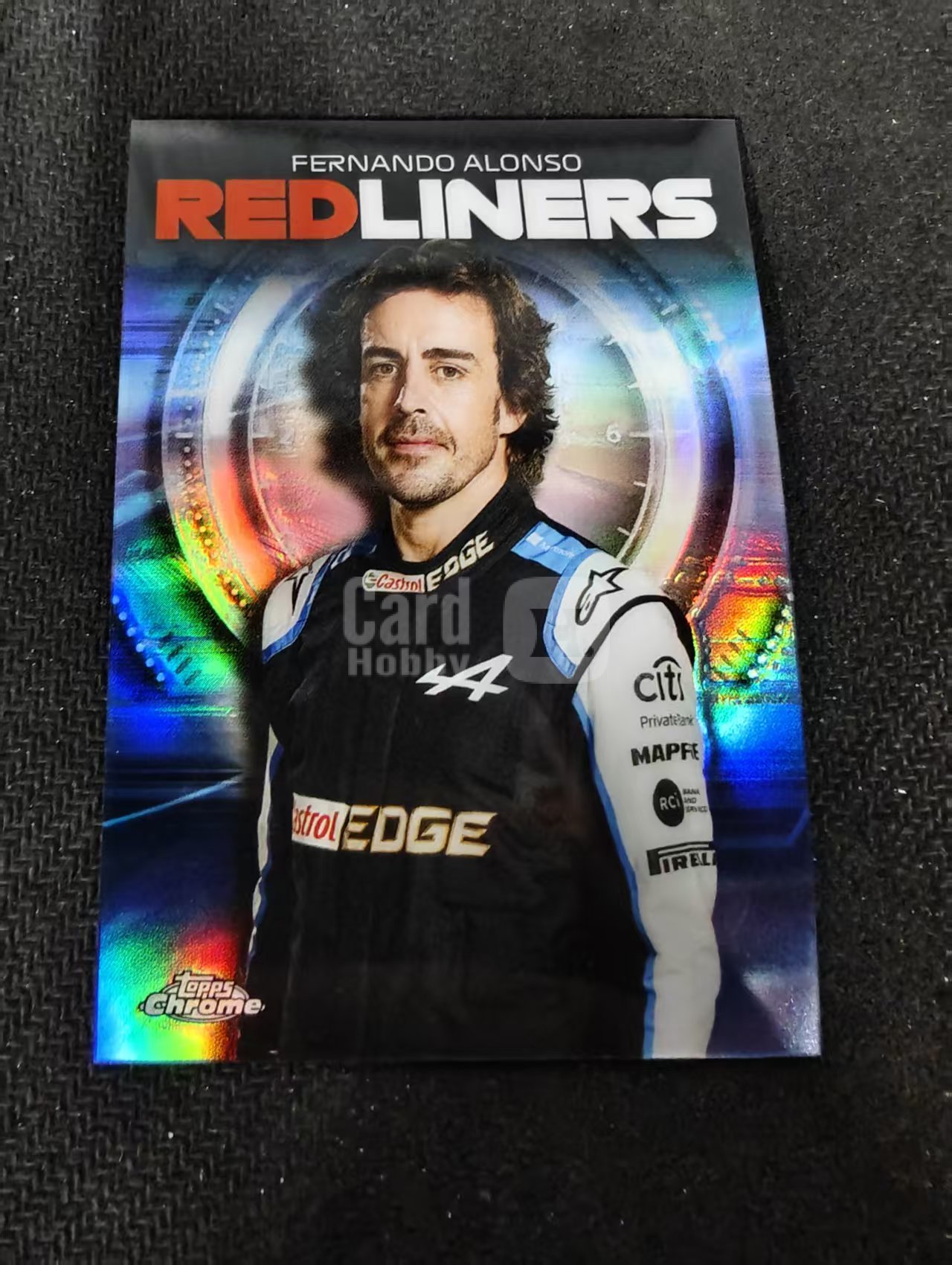 2021 Topps Chrome Fernando Alonso F1 两届世界冠军 费尔南多阿隆索 头哥 银折 red liners 特卡 划痕 边角瑕疵 #6