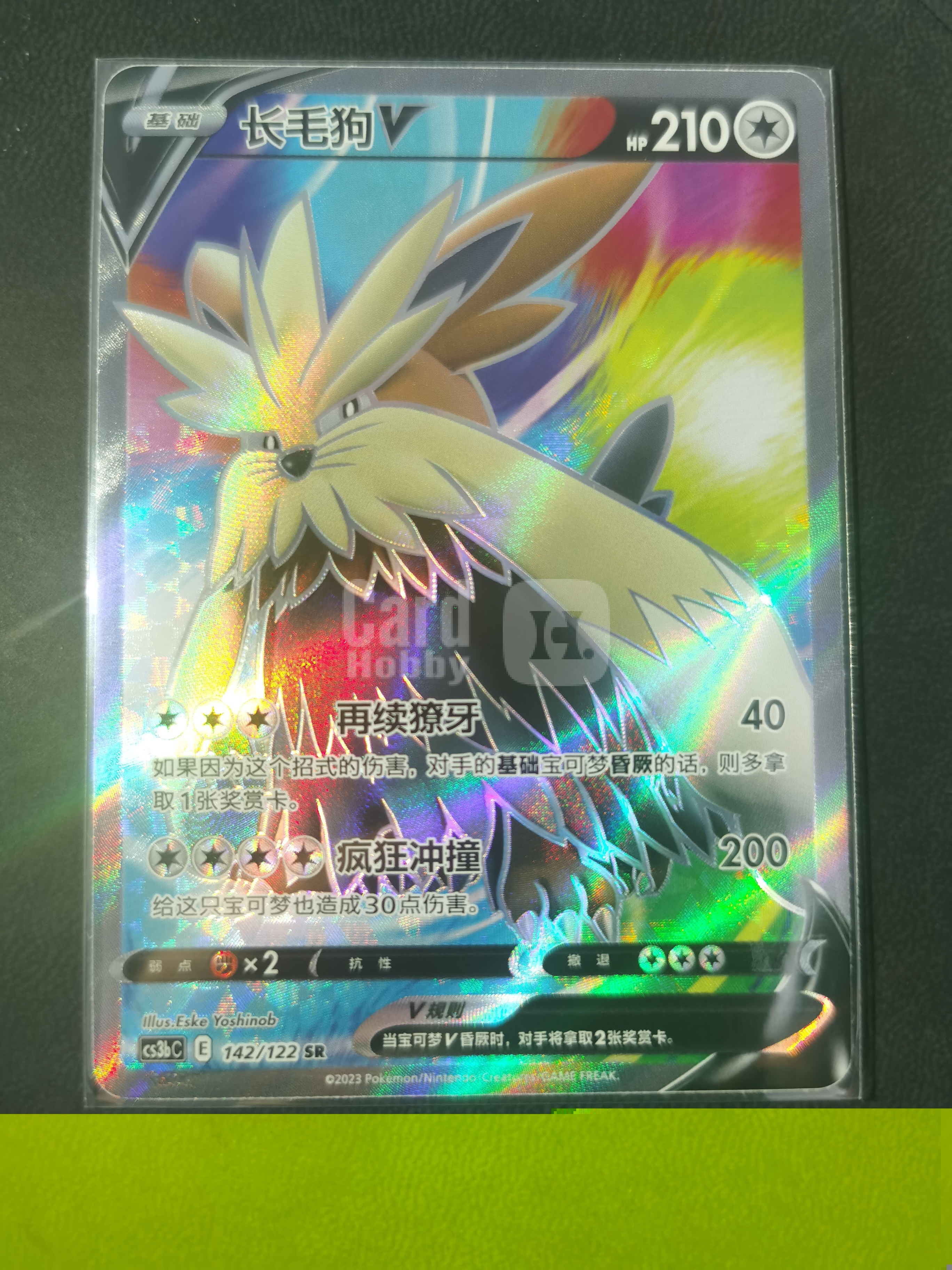 2023 Pokemon TCG chs 简中 剑与盾 长毛狗V SR 大手绘 高罕 闪卡 全图闪 专收必备 卡品具体如图 拍前细看备注