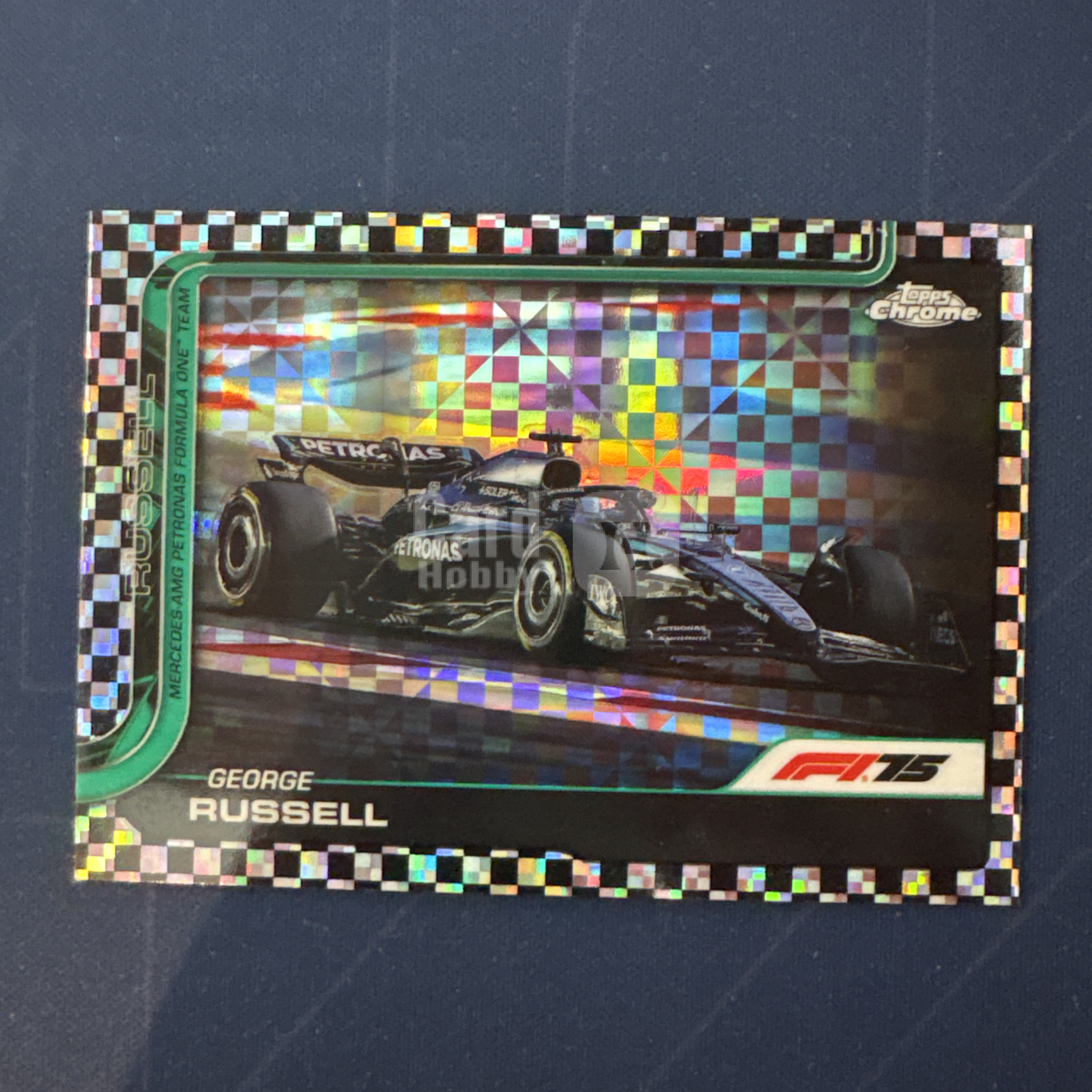 2025 Topps Chrome George Russell 【爆爆代卖】F1 75周年 乔治 拉塞尔 黑白方格旗折 棋盘折 格子折 梅赛德斯奔驰 车队 赛车选图 专收必备 卡品如图 #冷哥