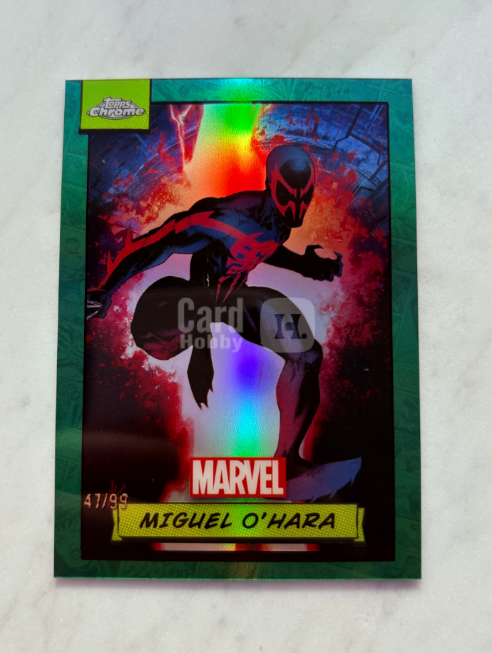 2024 Topps Marvel (MCU) Miguel O'Hara 元年漫威 漫威TC 奥哈拉 蜘蛛侠 绿折 /99 收藏必备 实卡漂亮