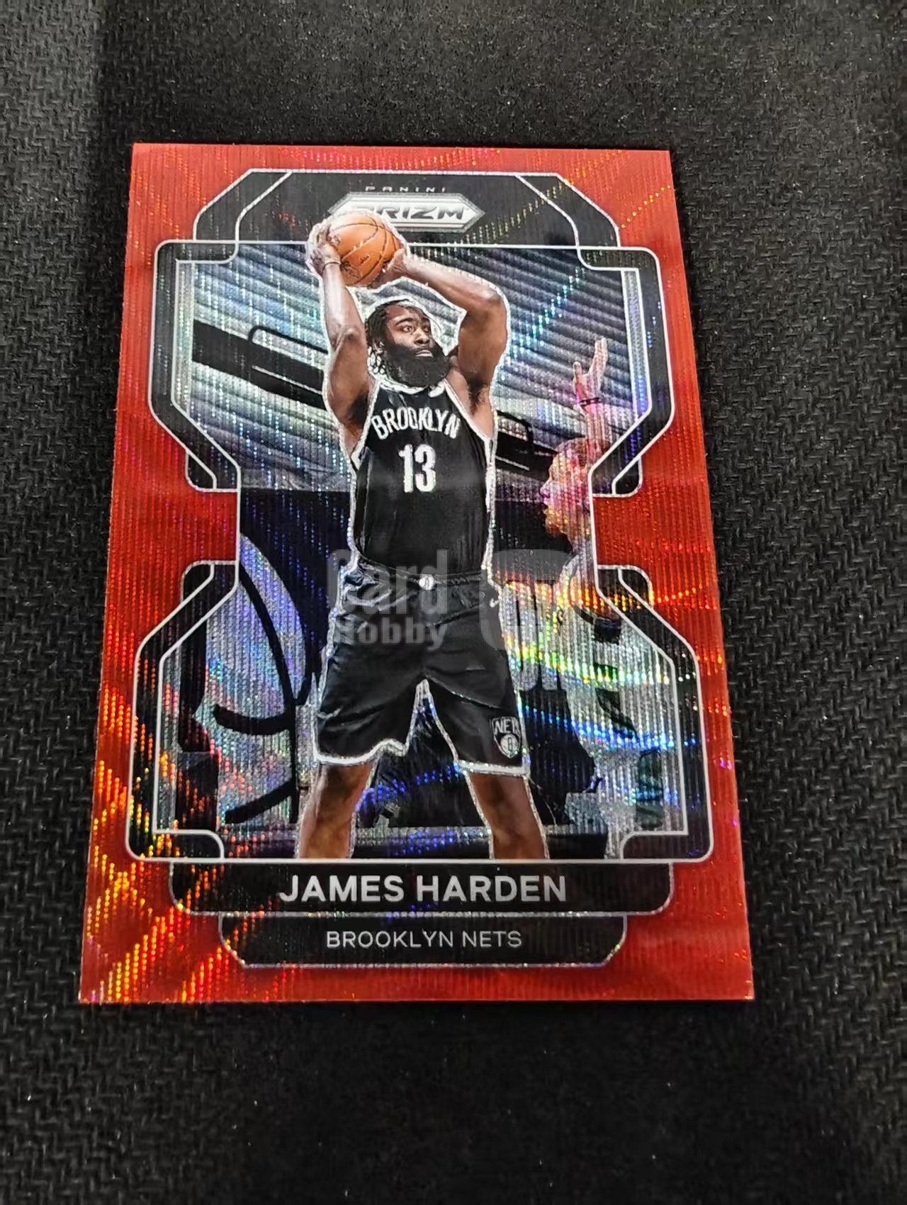 2021-22 Panini Prizm James Harden 篮网队 詹姆斯哈登 红波纹 PZ 划痕 边角瑕疵 #44
