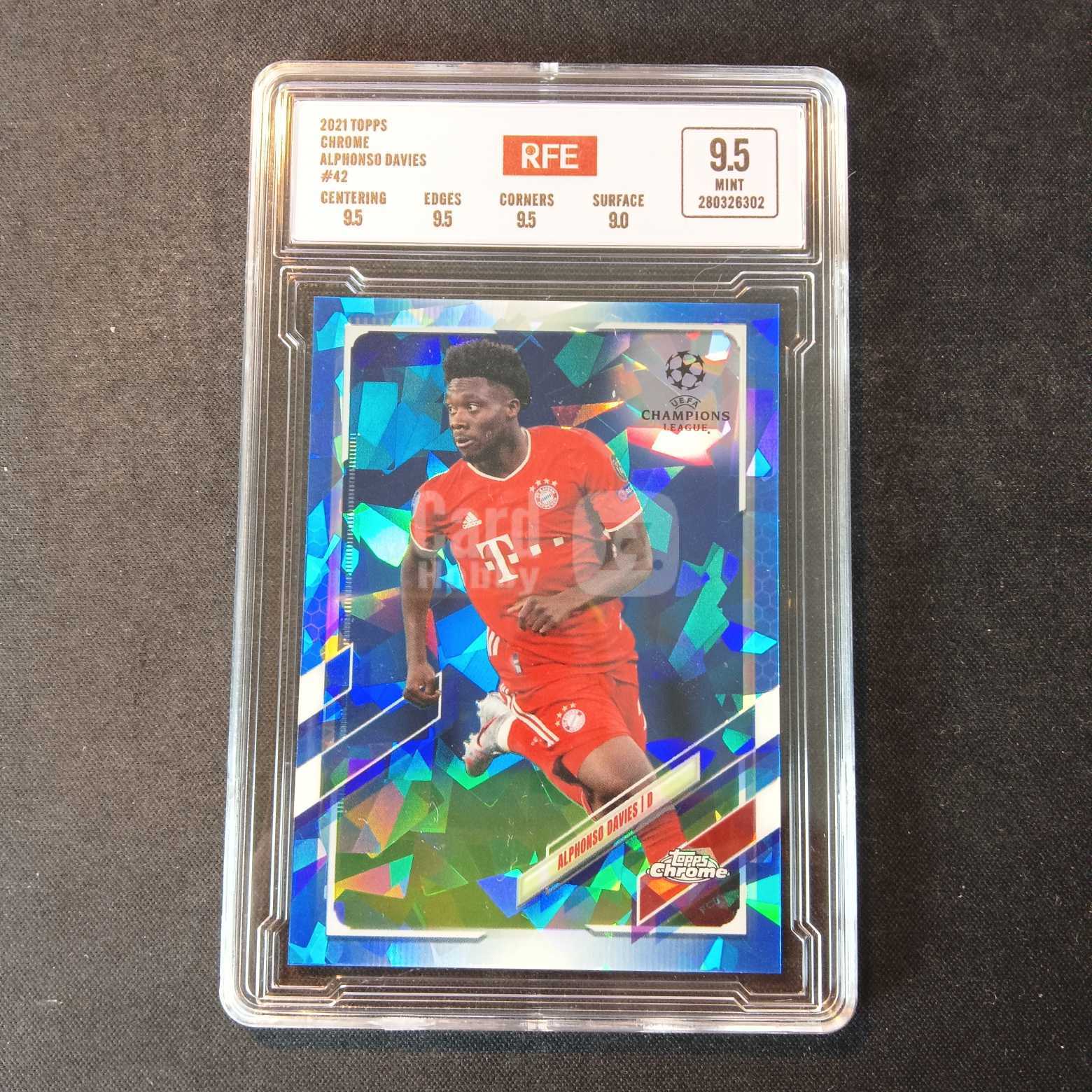 2021 Topps Chrome 阿方索戴维斯 评级卡 拜仁 蓝宝石 实卡精美稀有 品质保障 投资收藏必备 保值回购 详情见说明 【蓝色星球】