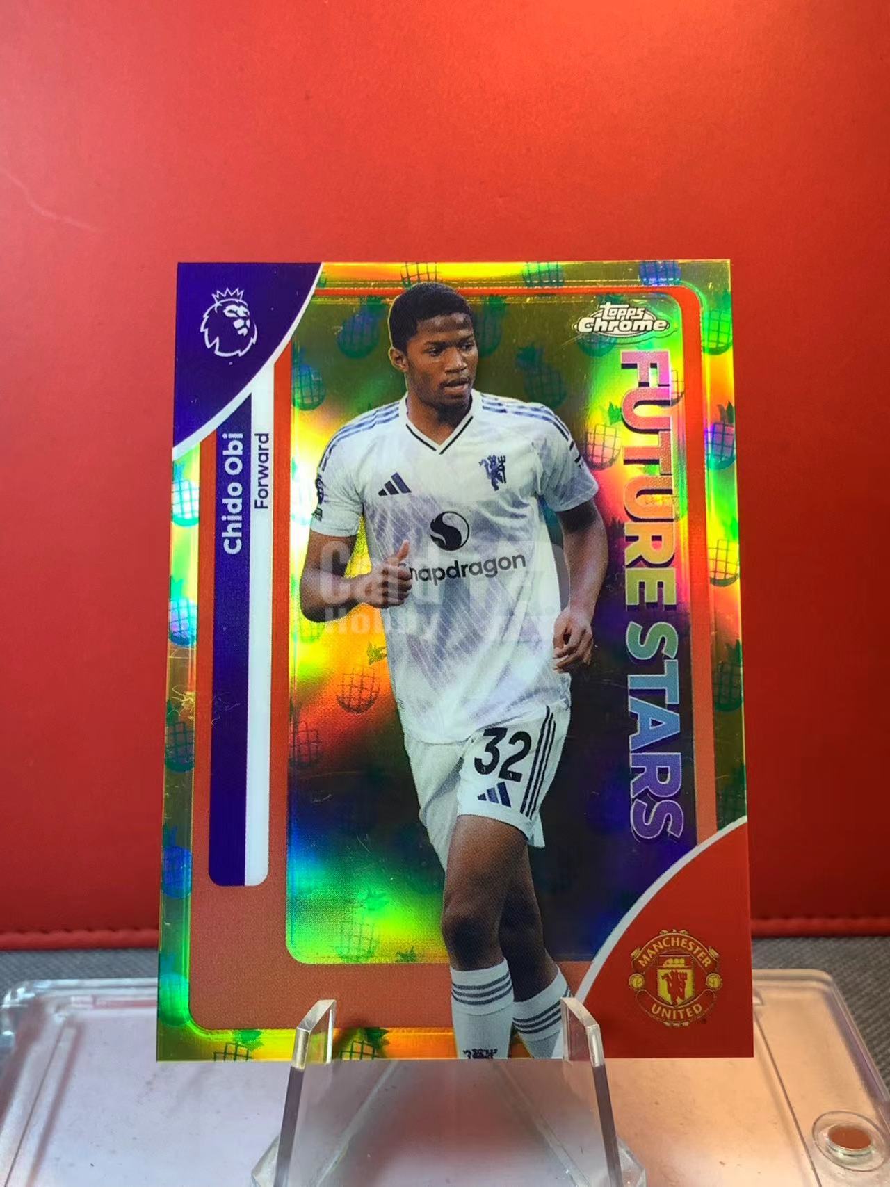 (詹叔代拍)2025-26 Topps Chrome 英超TC Chido Obi 曼联 奇多 奥比 菠萝折 次年新秀 微痕边角微白 卡品如图 顺丰寄付 泰山