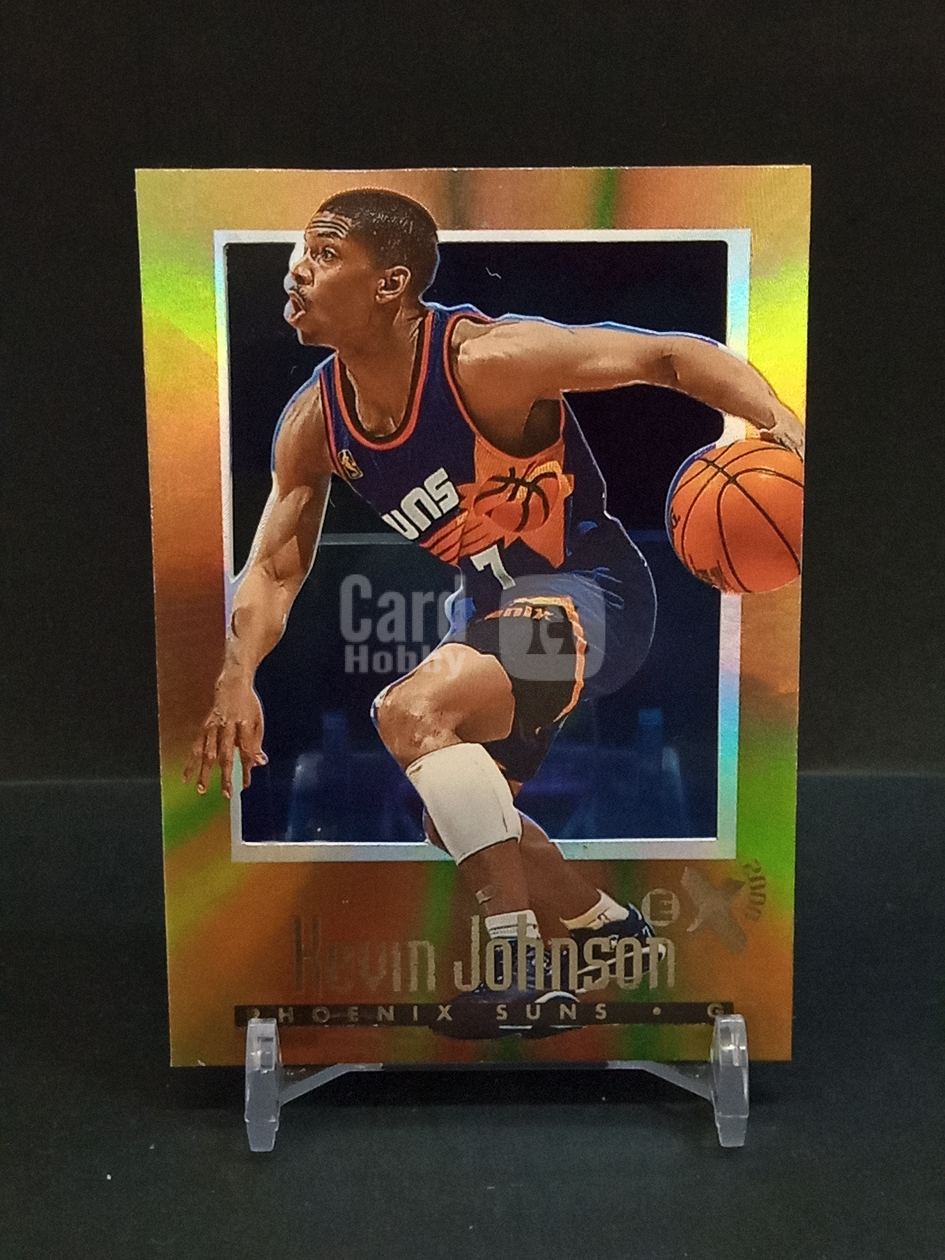 【DC拍卖】9.29小科比(微瑕)`1996-97 Skybox E-X2000 #56 Kevin Johnson 凯文约翰逊 菲尼克斯太阳 橙金渐变胶片折射老球星卡`