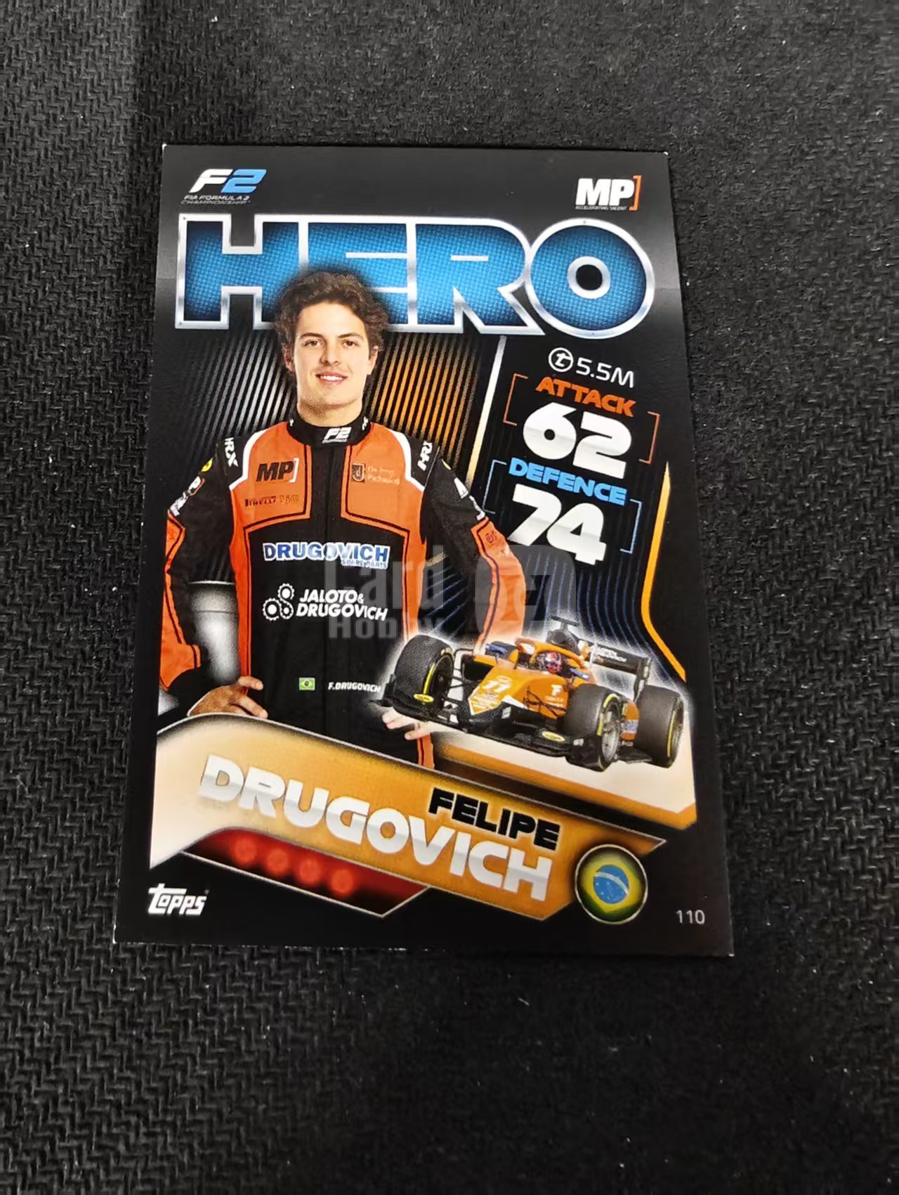 2022 Topps Turbo attax F1 Felipe Drugovich F1 德科维奇 F2 游戏版 划痕 边角瑕疵 #110