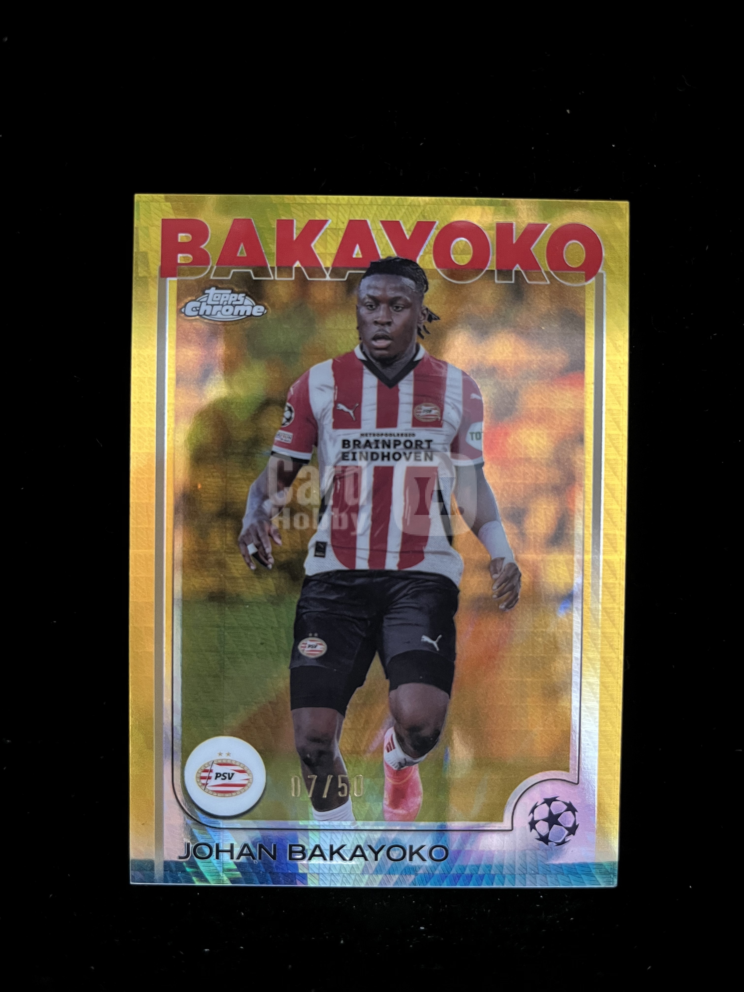免费代拍 2025 Topps Chrome 欧冠 巴卡约科 Johan Bakayoko 07/50编 金折 卡品如图#B084