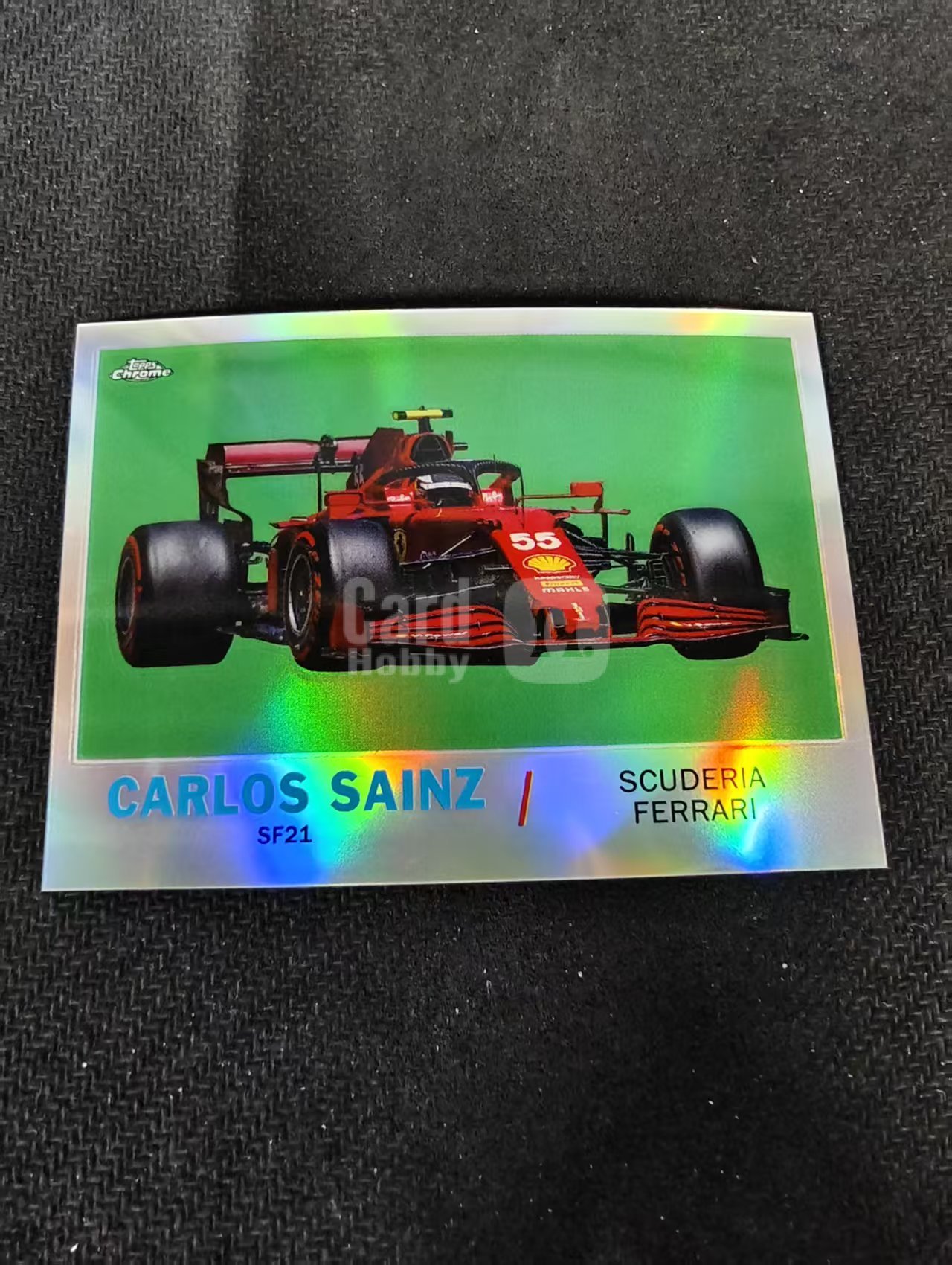 2021 Topps Chrome Carlos Sainz F1 法拉利车队 卡洛斯 赛恩斯 银折 F1 划痕 边角瑕疵 #CS