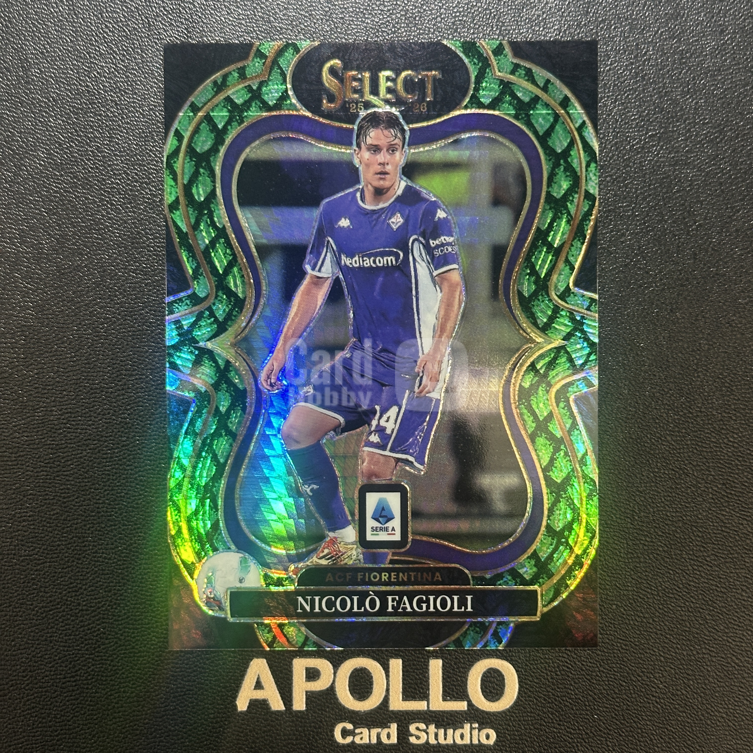 2025-26 Panini Select Nicolo Fagioli 法乔利 意甲SE 佛罗伦萨 /18编 低编 龙鳞折 卡品如图#YCG