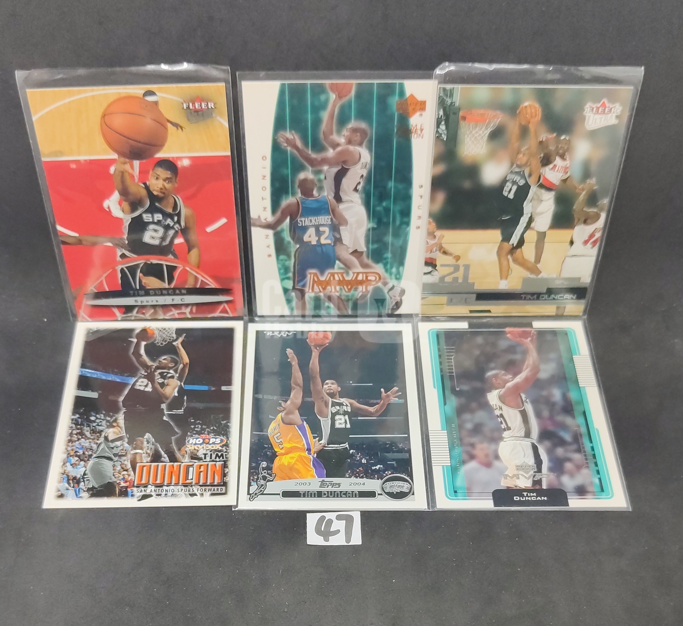 【DC拍卖】7.18 蒂姆邓肯 Tim Duncan 6 张马刺复古球星卡打包 Fleer/Topps/UD 多系列 Base 基础特卡 石佛收藏套卡 实拍 47 号组