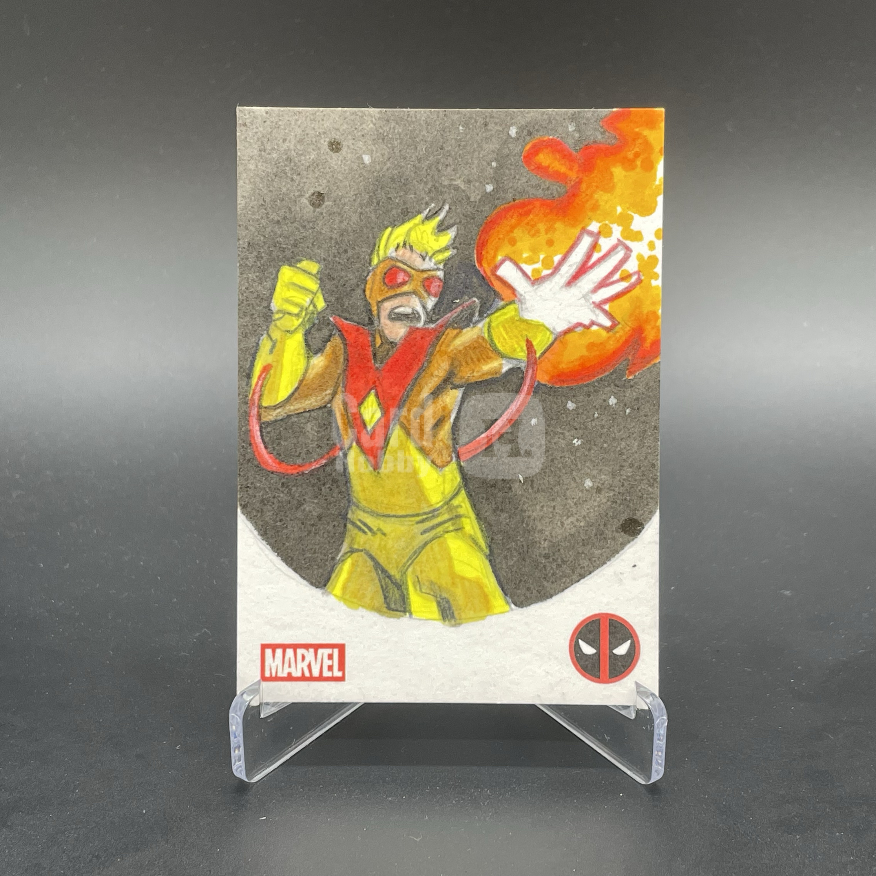 2025 Topps Chrome Human Torch 【无界代卖】Marvel 漫威 Deadpool 死侍与金刚狼 霹雳火 火人 1/1编 手绘 全球一张 画师签字 品如图 不累计 wy