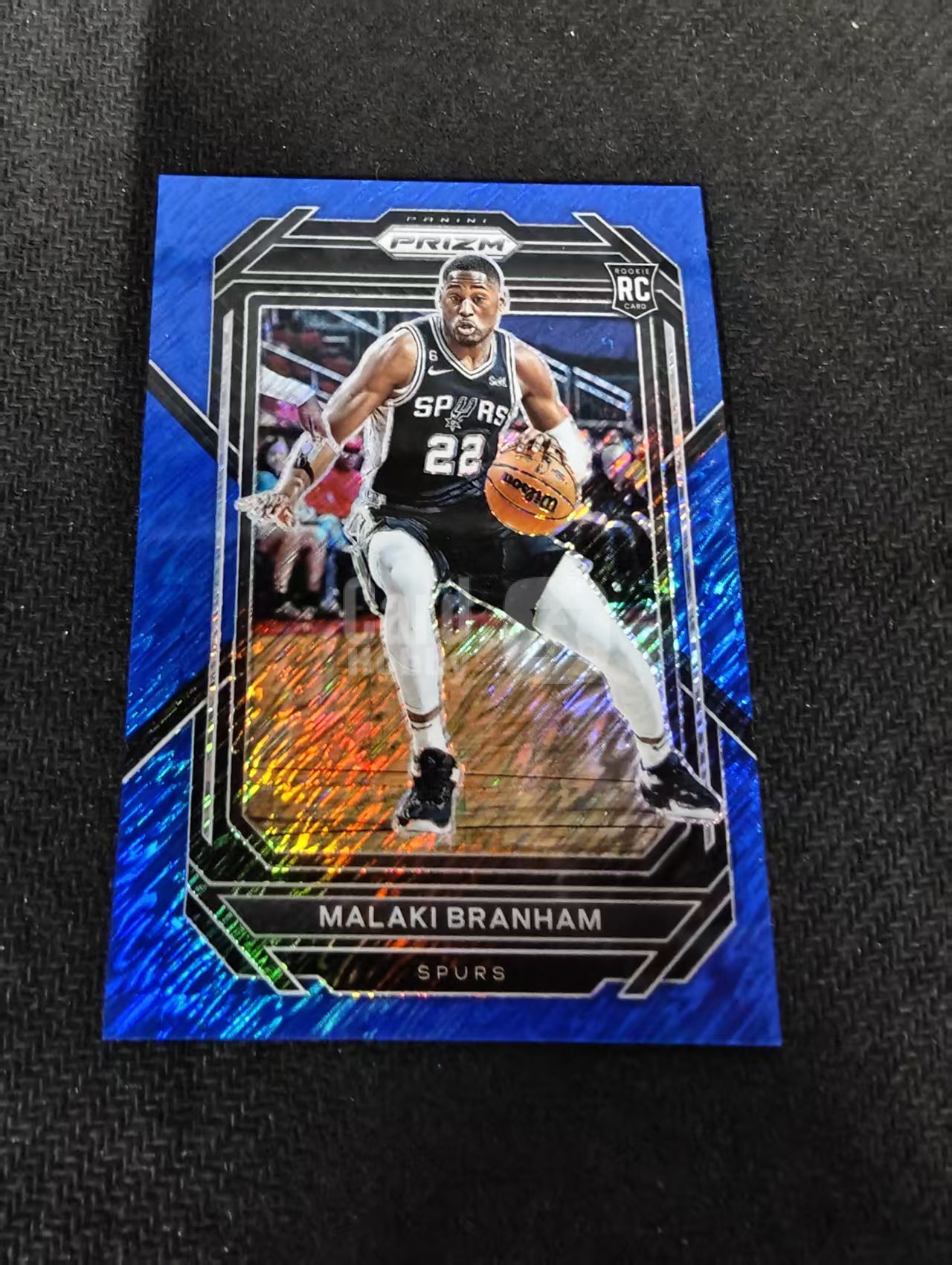 2022-23 Panini Prizm Malaki Branham RC 马刺 马拉基布拉纳姆 新秀 蓝雨点 shimmer折 35编 划痕 边角瑕疵