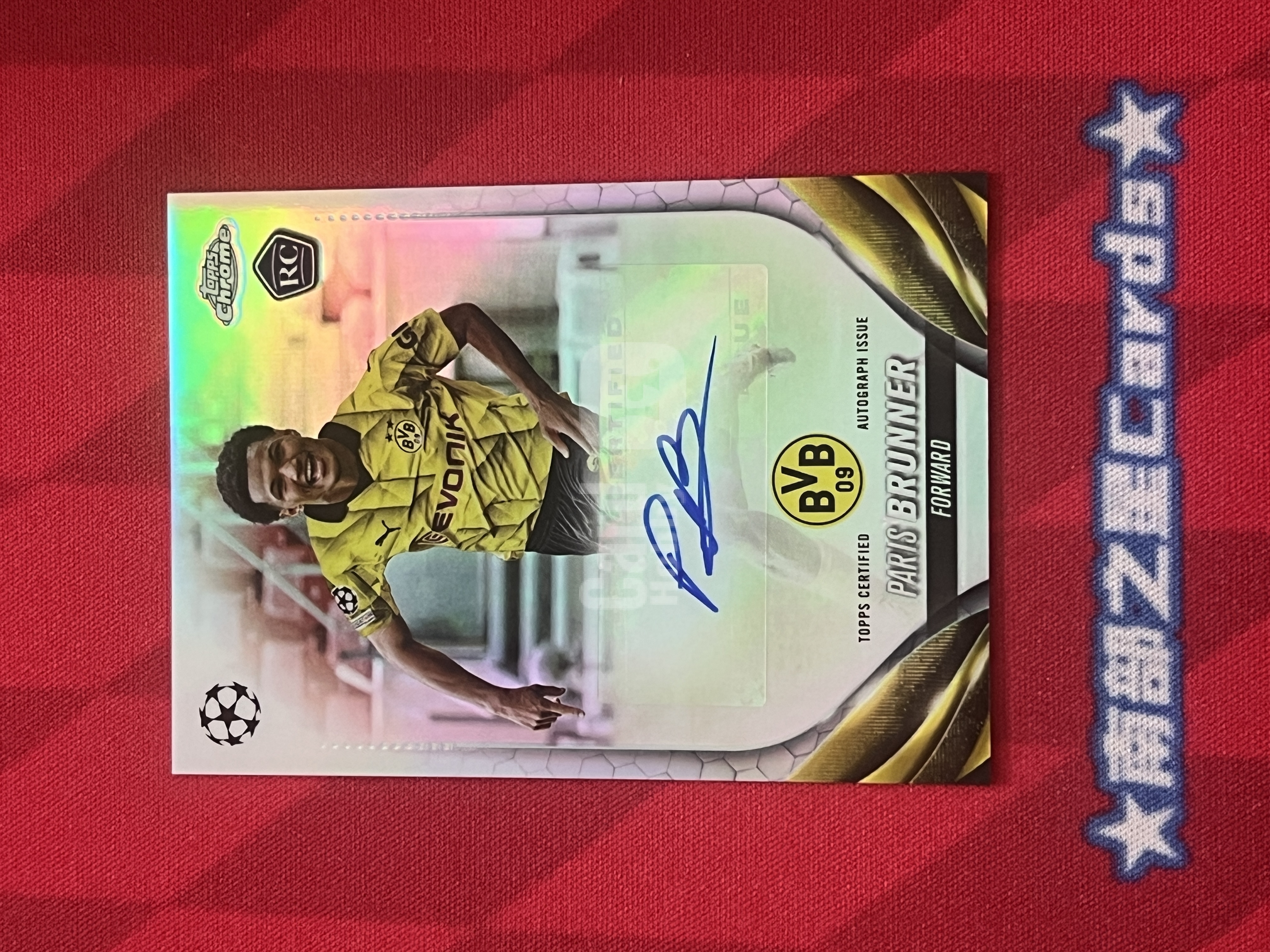2022-23 Topps Chrome Paris Brunner RC 新秀 帕里斯 布伦纳 德国 多特蒙德 摩纳哥 签字 银折 UEFA 欧冠TC 微瑕如图【南部之星】PR