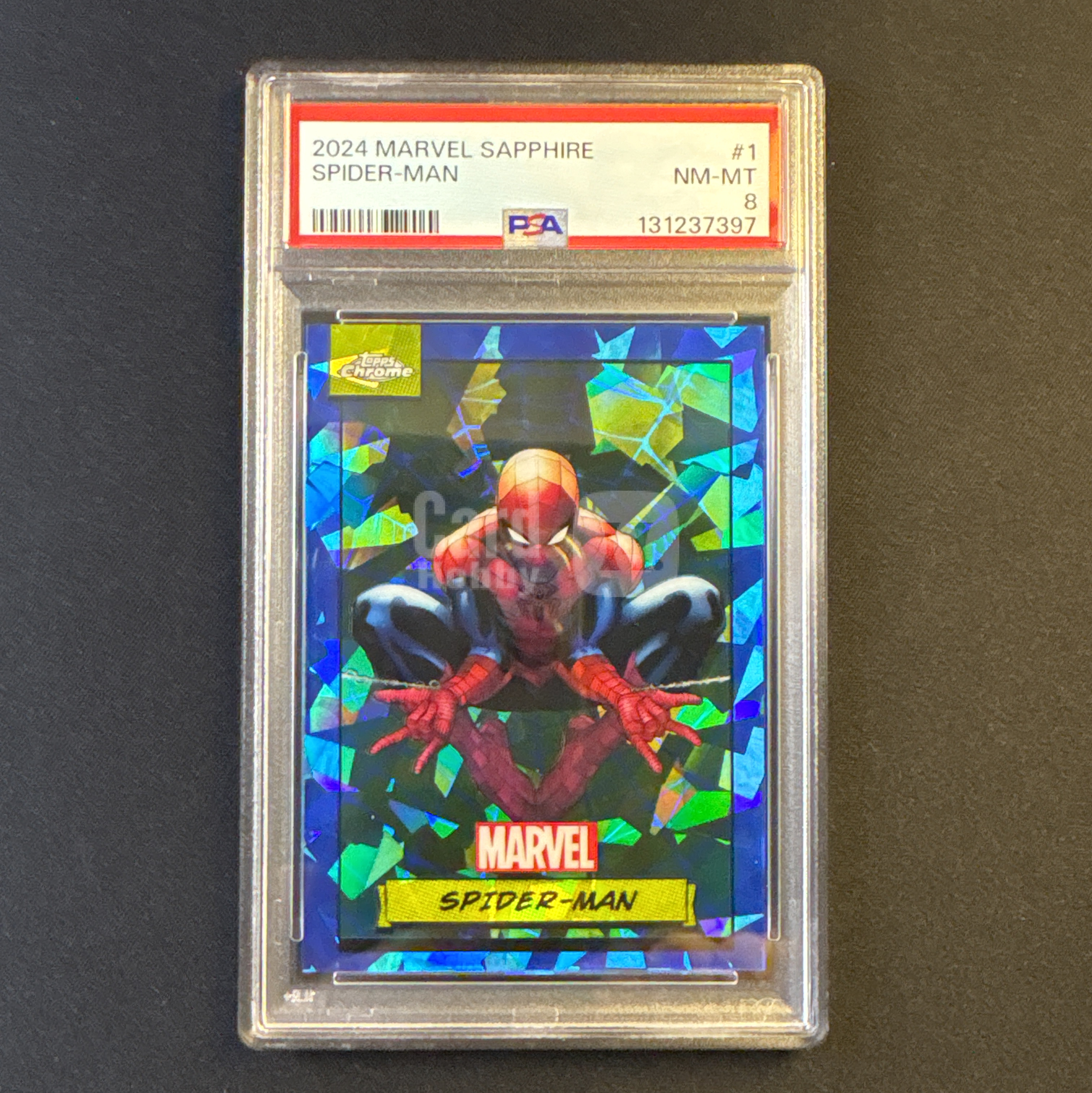 2024 Topps Marvel Chrome Spider Man 【爆爆代卖】漫威 TC元年 彼得 帕克 蜘蛛侠 蓝宝石 蓝碎冰折 折射 PAS 8分 专收必备 卡品如图 #黄