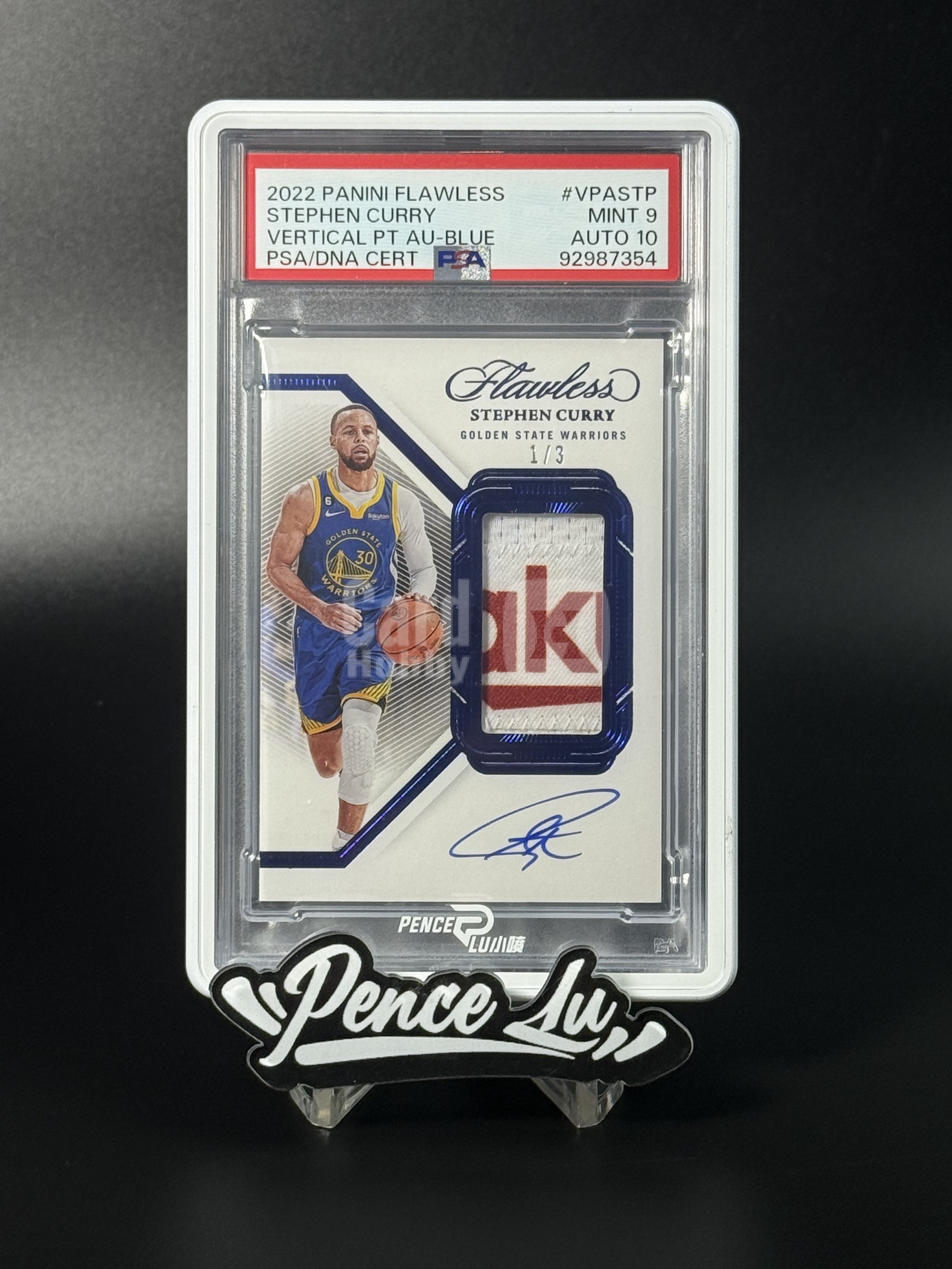 【喷子拍卖】2022-23 Flawless Stephen Curry 手提 金州勇士 斯蒂芬 库里 patch 签字 3编 最有价VPA 蓝版 卡签 带背号 切复古球衣GU落场赞助商logo 大hit PSA9/10 POP1 津门大少