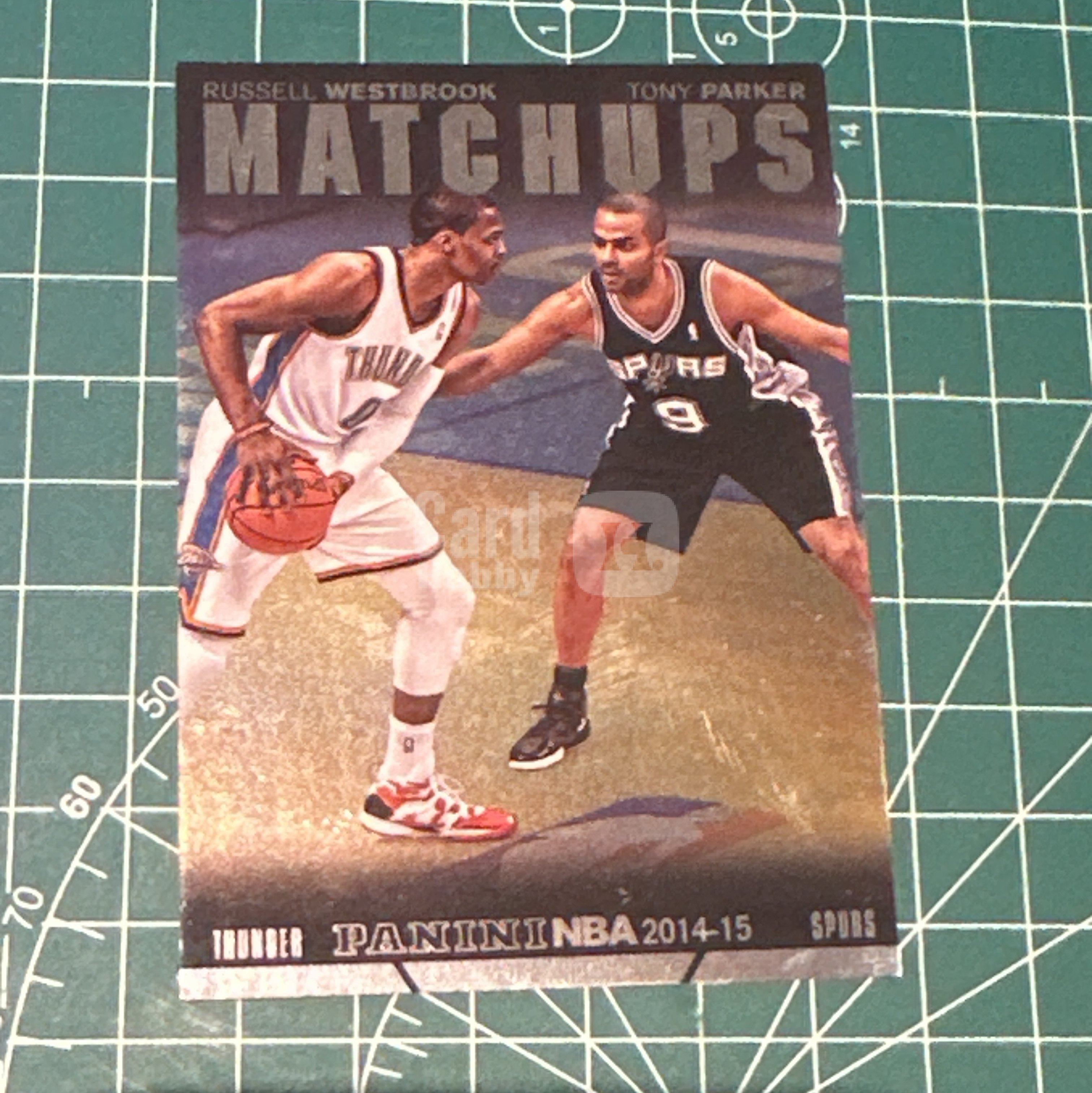 2014-15 Panini S.p.A Russell Westbrook Tony Parker 中雅图/中亚图 拉塞尔威斯布鲁克 威少 托尼帕克 双人对位特卡 老卡 绝版卡 稀有大比例