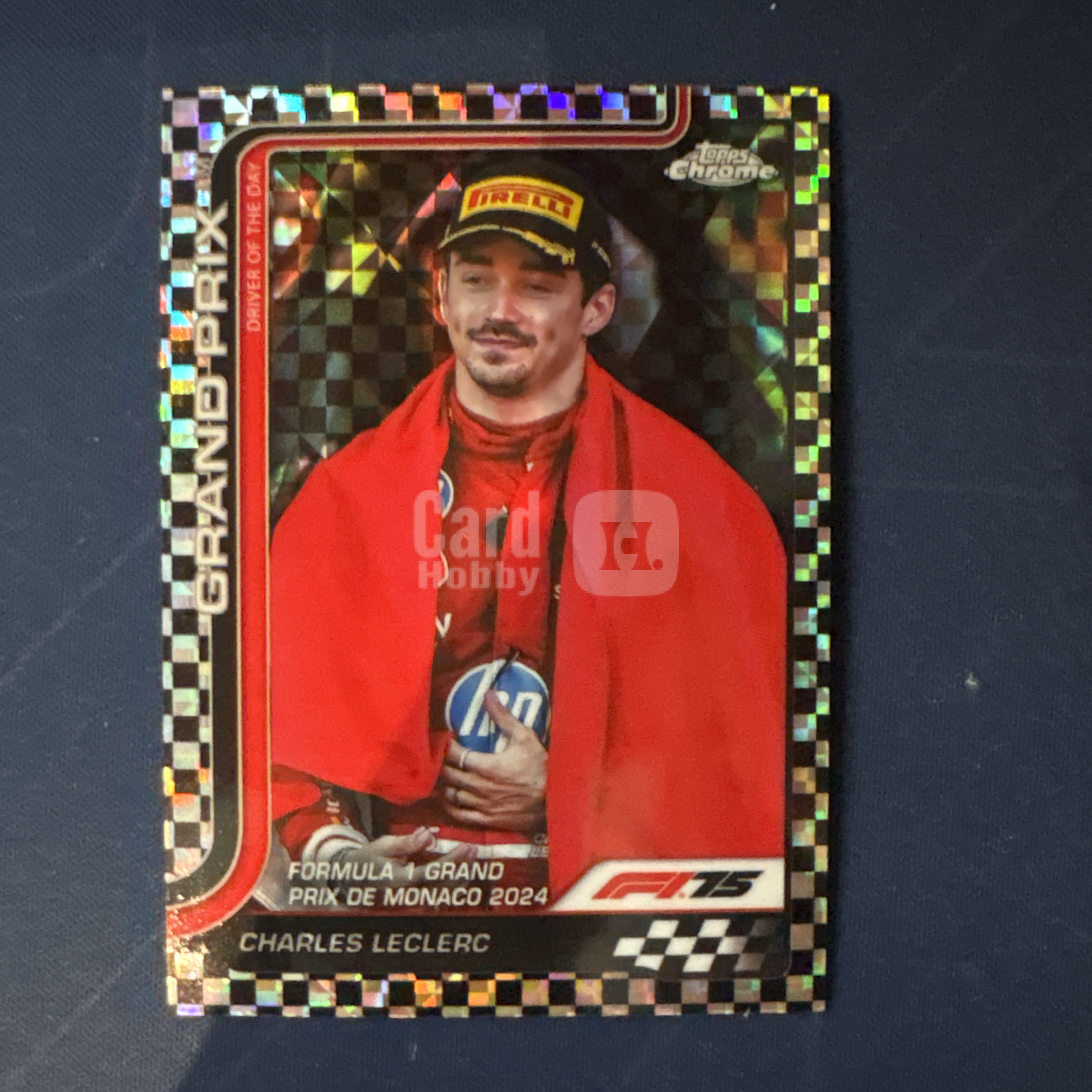 2025 Topps Chrome Charles Leclerc 【爆爆代卖】F1 75周年 查尔斯 勒克莱尔 黑白方格旗折 棋盘折 格子折 法拉利车队 摩纳哥当日最佳车手 专收必备 卡品如图#冷哥