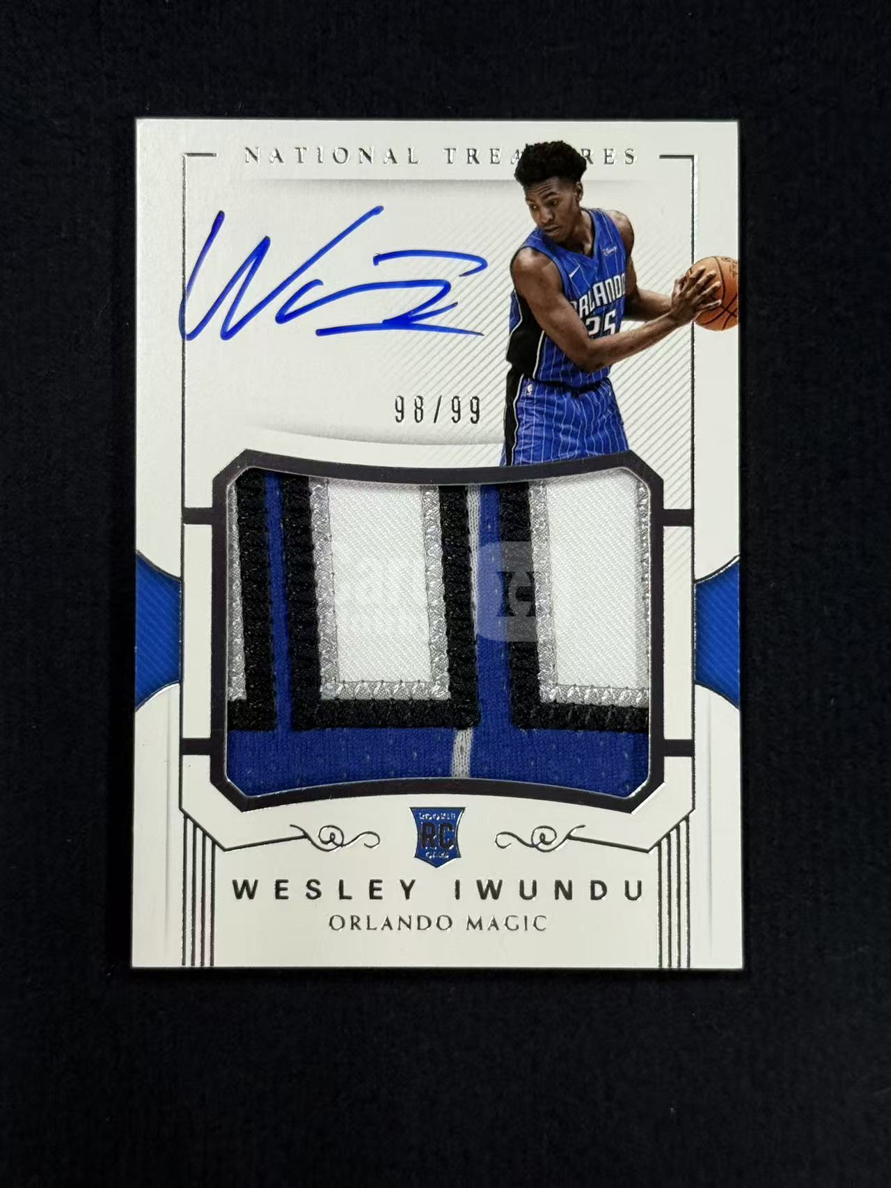 2017-18 Panini National Treasures Wesley Iwundu 【未定义潮】韦斯利 艾旺杜 魔术 国宝 新秀 RC 正RPA 大窗 切割 卡签 99编 卡品如图 杜01