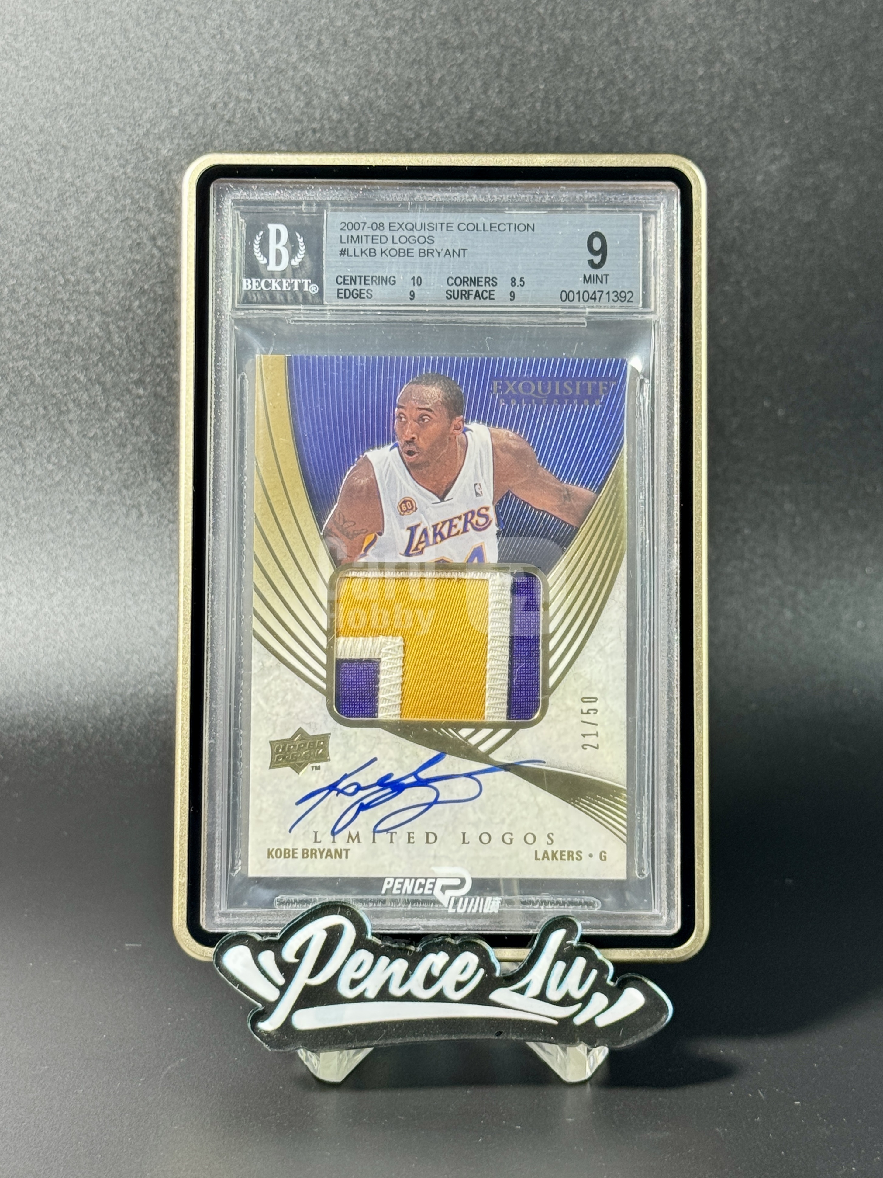 【喷子拍卖】2007-08 UD exquisite Kobe Bryant 木盒 洛杉矶湖人 科比 布莱恩特 LL limited logo 50编 大窗patch 卡签 切割暴力 大hit BGS9/10 送订制壳 AND