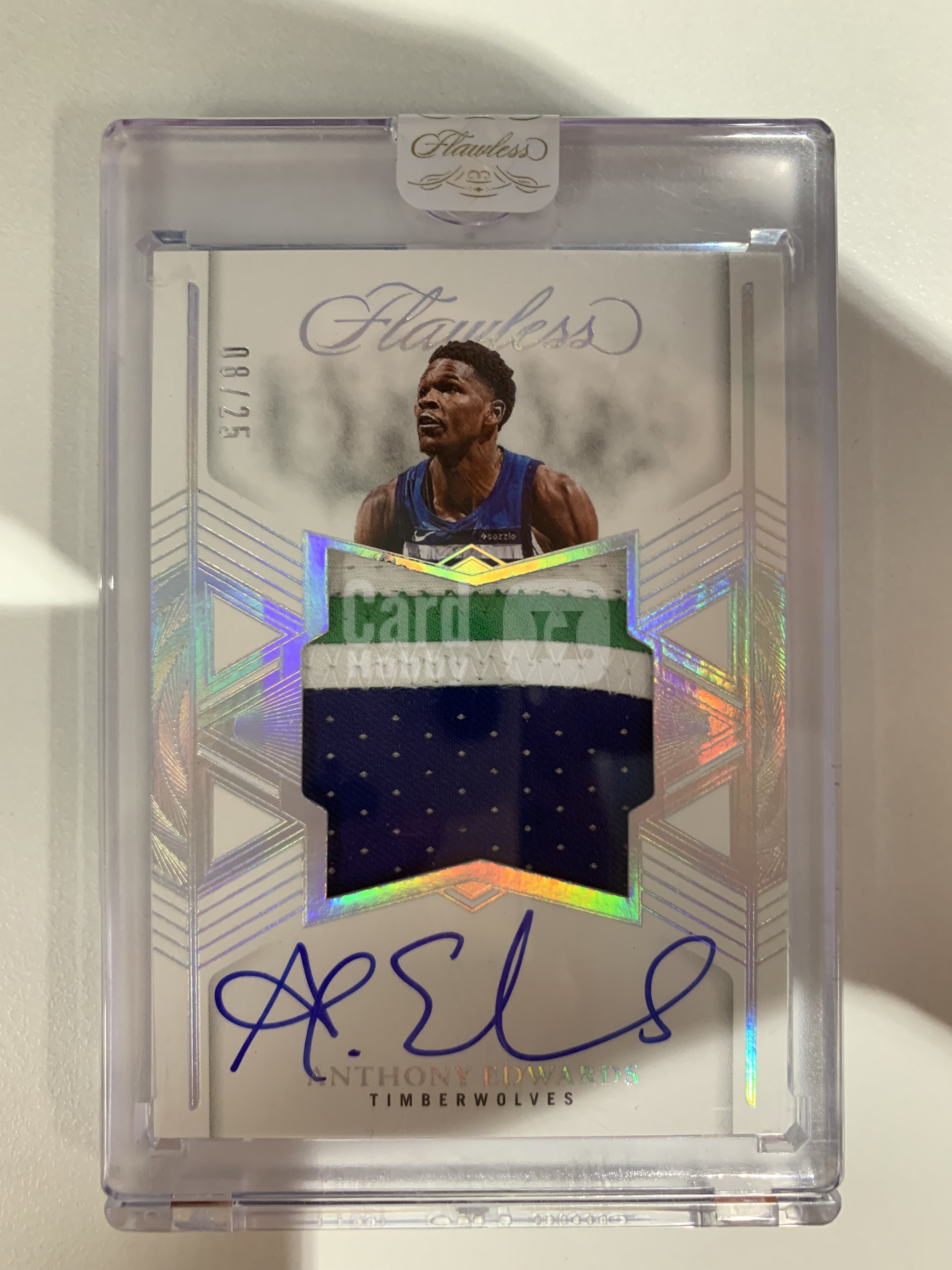 【一分钱Penny】2024-25 Panini Flawless Anthony Edwards 安东尼 爱德华兹 Star Swatch 星星 SS Patch 签字 卡签 暴力切割 25编 08/25 森林狼 原封砖 砖小瑕 #KTZ