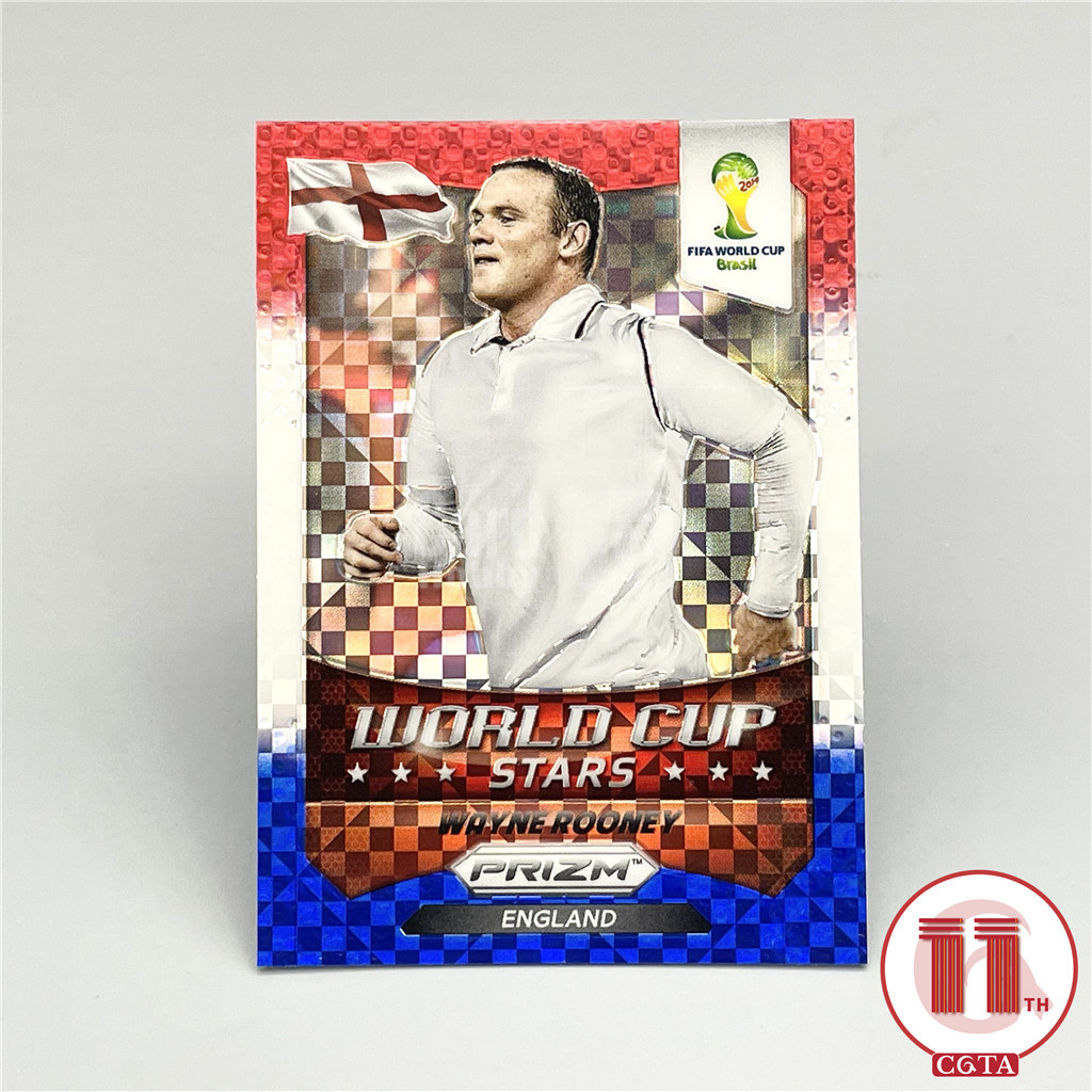 【CGTA】2014 Panini World Cup Prizm 世界杯 元年 英格兰 鲁尼 红白蓝 三色折 World Cup Stars 明星特卡 边角如图 曼联 埃弗顿 Wayne Rooney 越秀山2675435 #ATM#