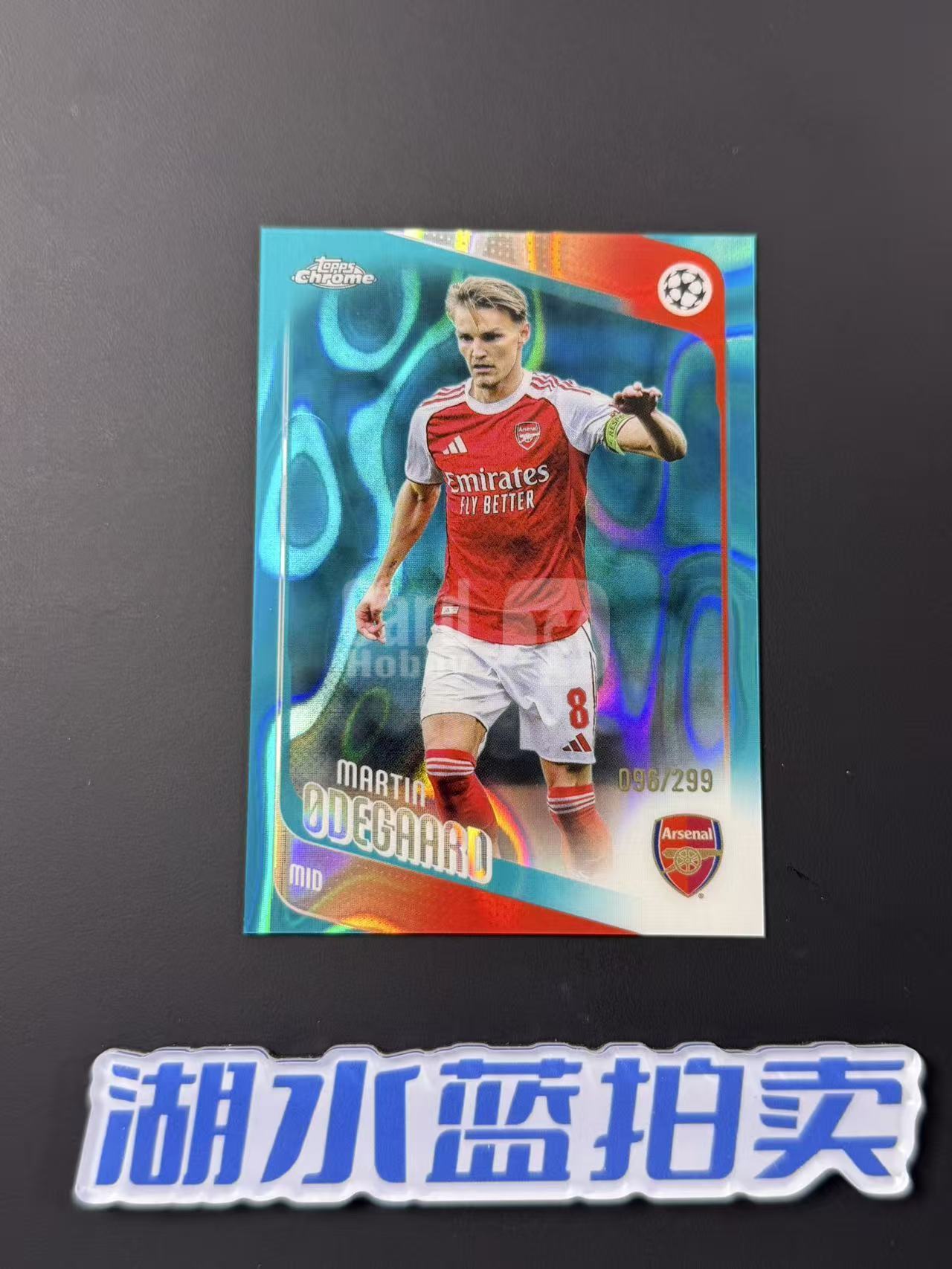 2026 Topps Chrome UEFA Martin Odegaard 厄德高 阿森纳 欧战TC 青熔岩折 96/299编【湖水蓝拍卖】matt