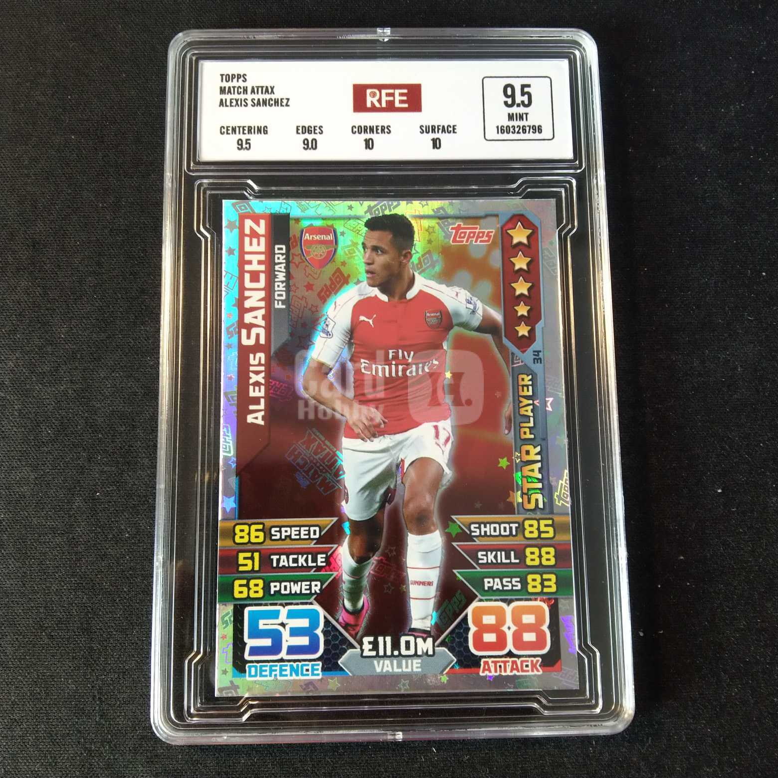 2019-20 Topps match attax 亚历克西斯 桑切斯 评级卡 阿森纳 折射 实卡精美稀有 品质保障 投资收藏必备 保值回购 详情见说明 【蓝色星球】