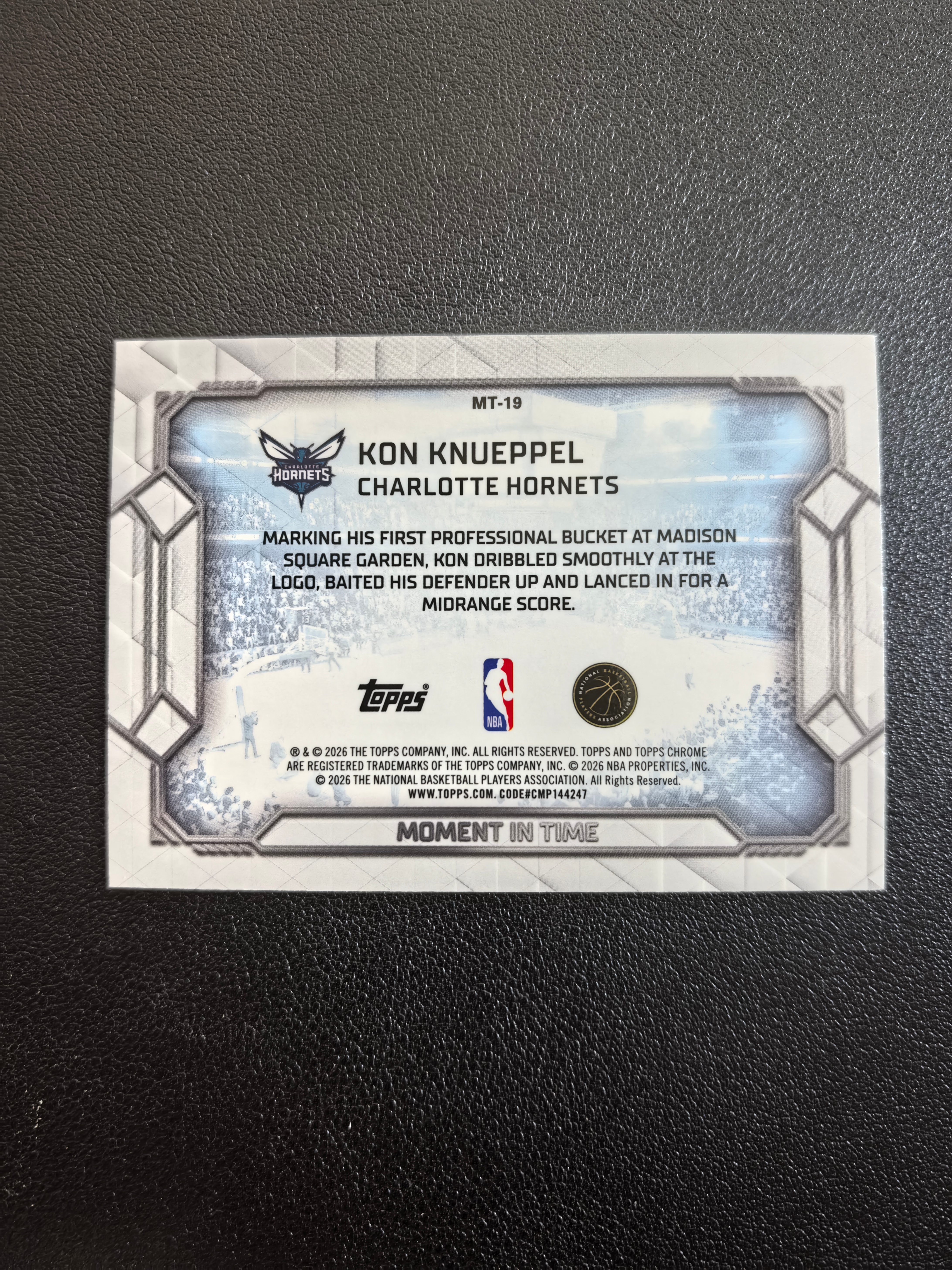 2025-26 Topps Chrome Update Kon Knueppel RC 黄蜂 康克努佩尔 克尼普尔 Moment In Time 时刻特卡 选图经典 卡品如图 七哥
