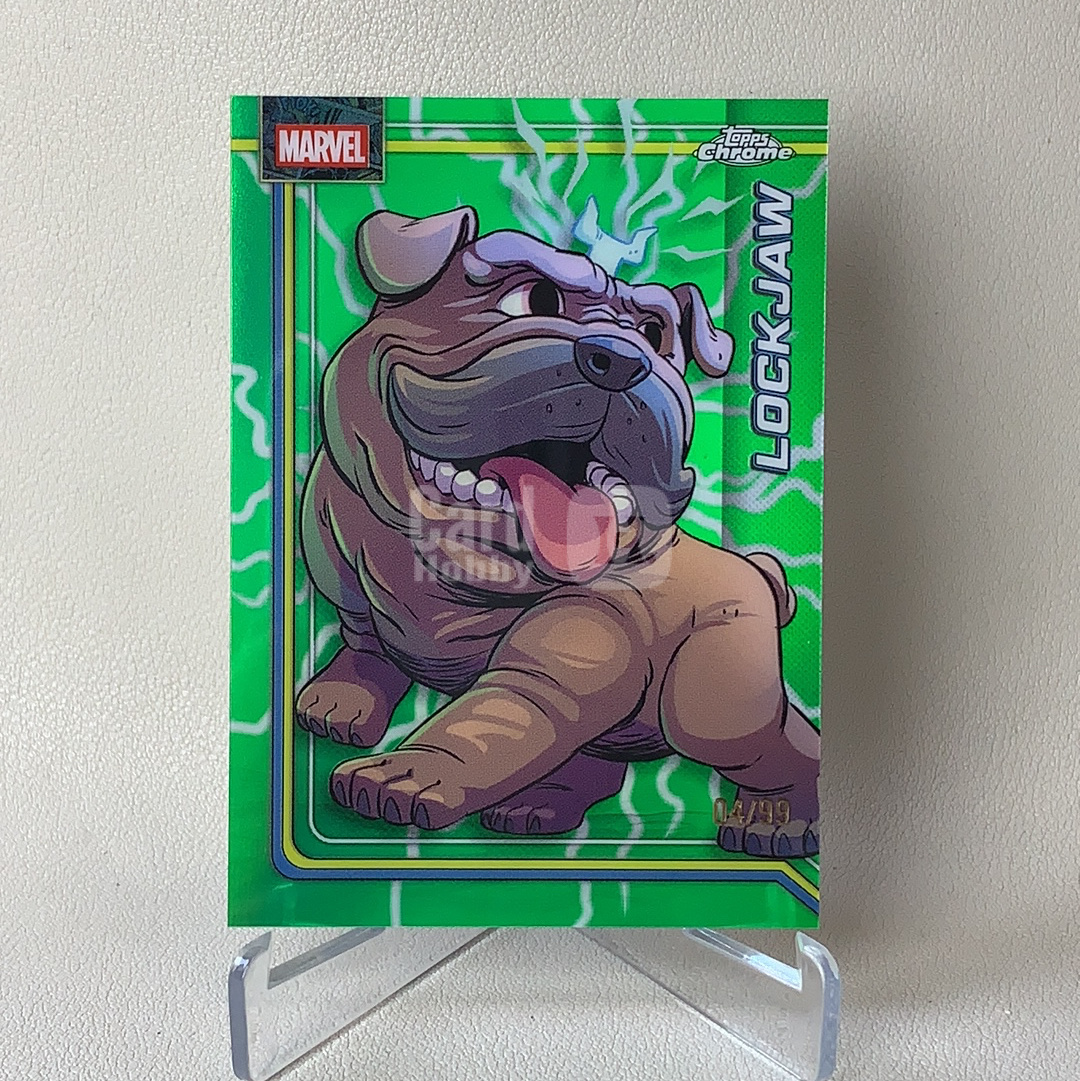 2026 Topps Marvel (MCU) Comics Chrome 漫威TC Lockjaw 锁齿狗 04/99编 绿闪电折 折射 品相如图 凑套必备 佑哥
