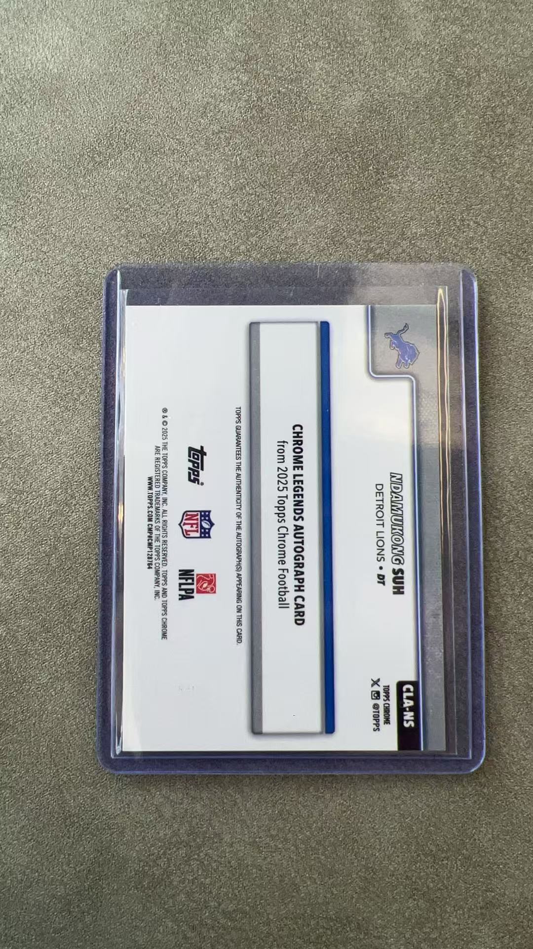 4583【330球星卡实体店代卖】2025 Topps Chrome TC元年 NFL Ndamukong Suh 恩达姆孔 苏 雄狮 金折 01/50编 首编 签字 AUTO 仅顺丰寄付(雄狮)