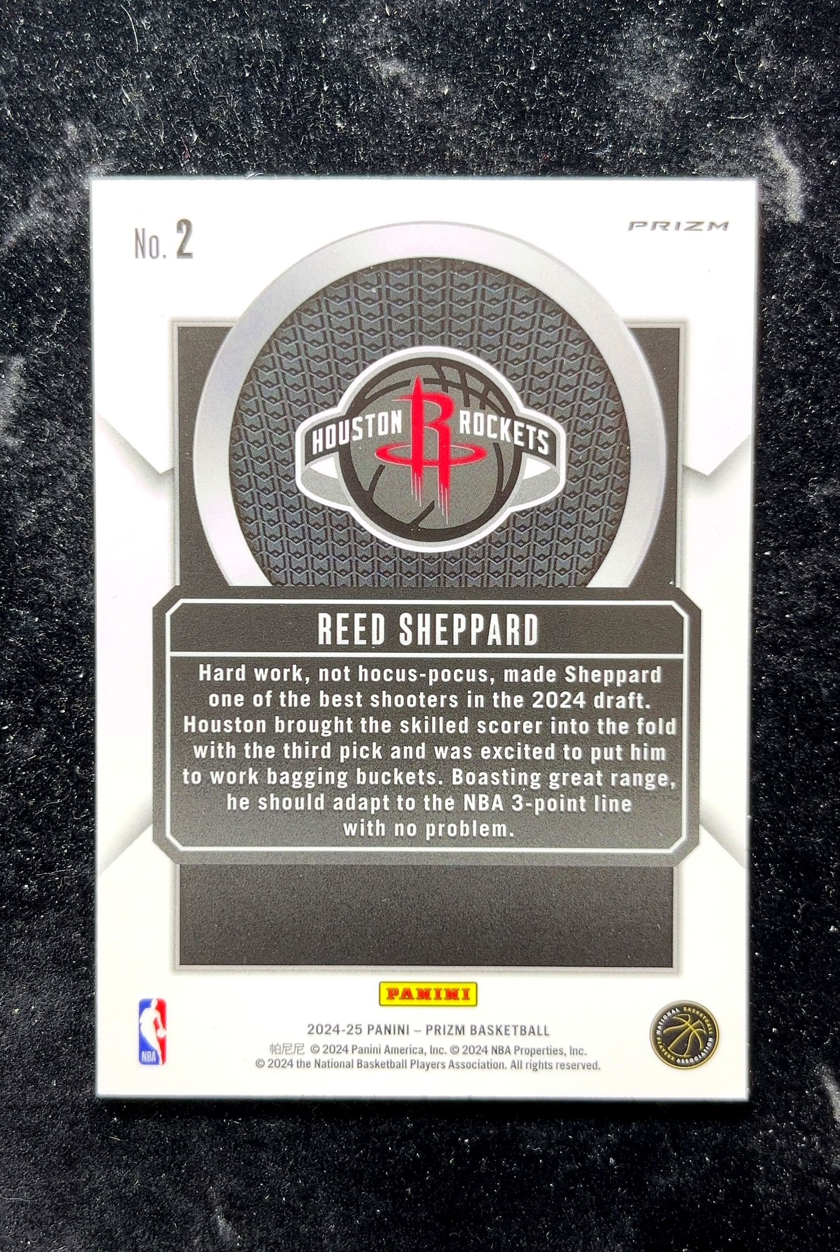 【小白1%代卖】2024 Panini Prizm Talismen 塔利斯曼 Reed Sheppard 里德·谢帕德 银折 折射 新秀 RC 卡品如图 高价值 #2 Houston 0702