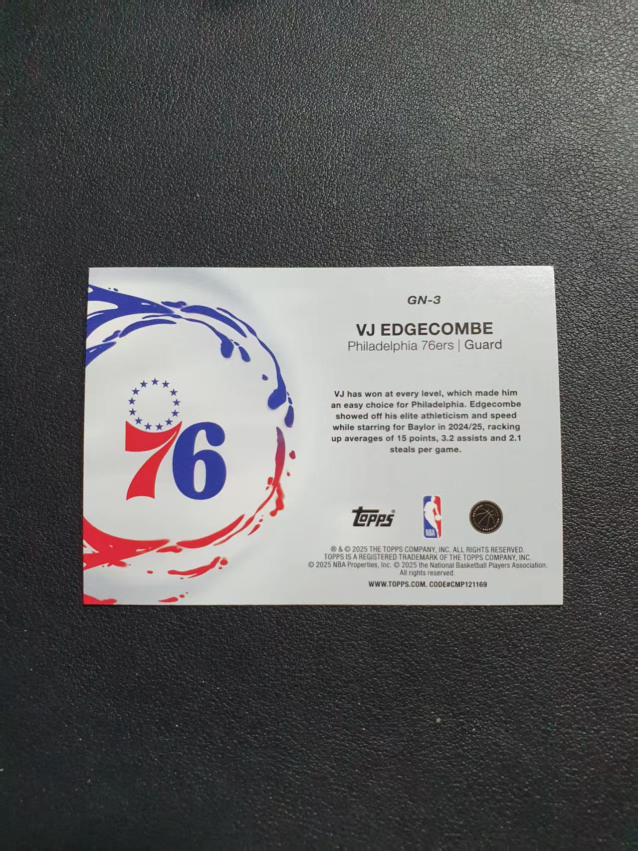 2025 Topps flagship Valdez VJ Edgecombe Jr RC 76人 VJ 埃奇库姆 Generation Now 新生代 特卡 卡品如图