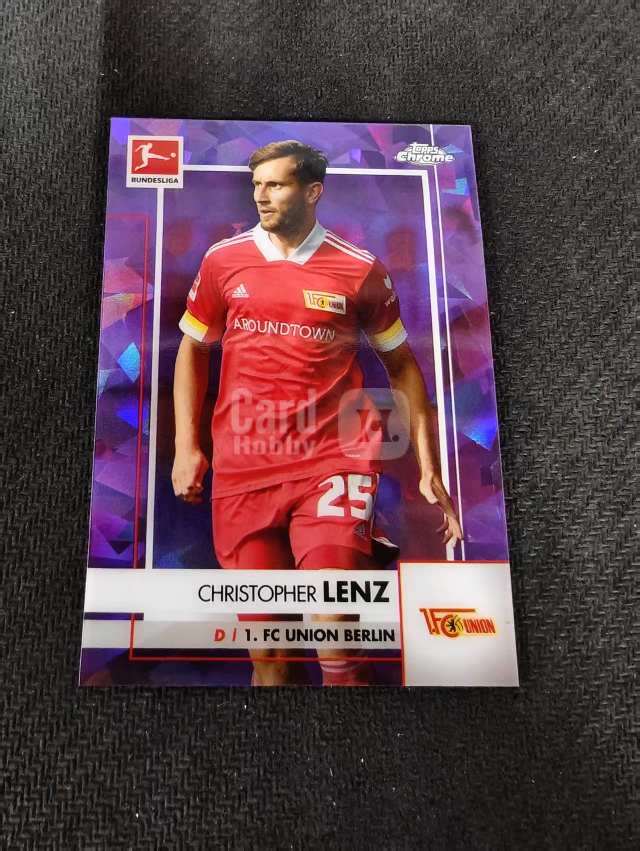 【可合并,不累计】2021 topps Chrome christopher lenz 德甲 柏林联 克里斯托弗 伦茨 紫碎冰 25编 划痕 边角瑕疵