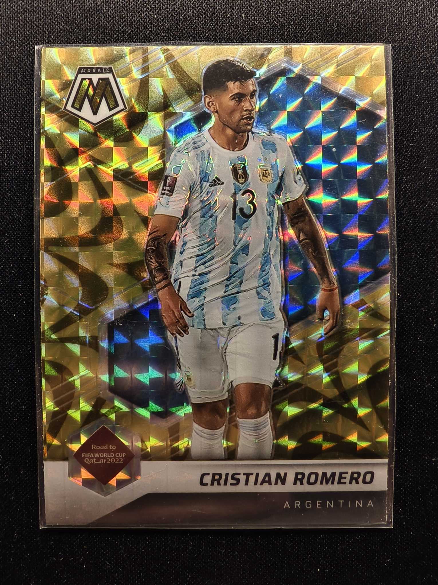 2021-22 Panini Mosaic Cristian Romero 世界杯马赛克 阿根廷 C罗梅罗 金爆炸折 大比例 不保卡品 介意勿拍 a哥